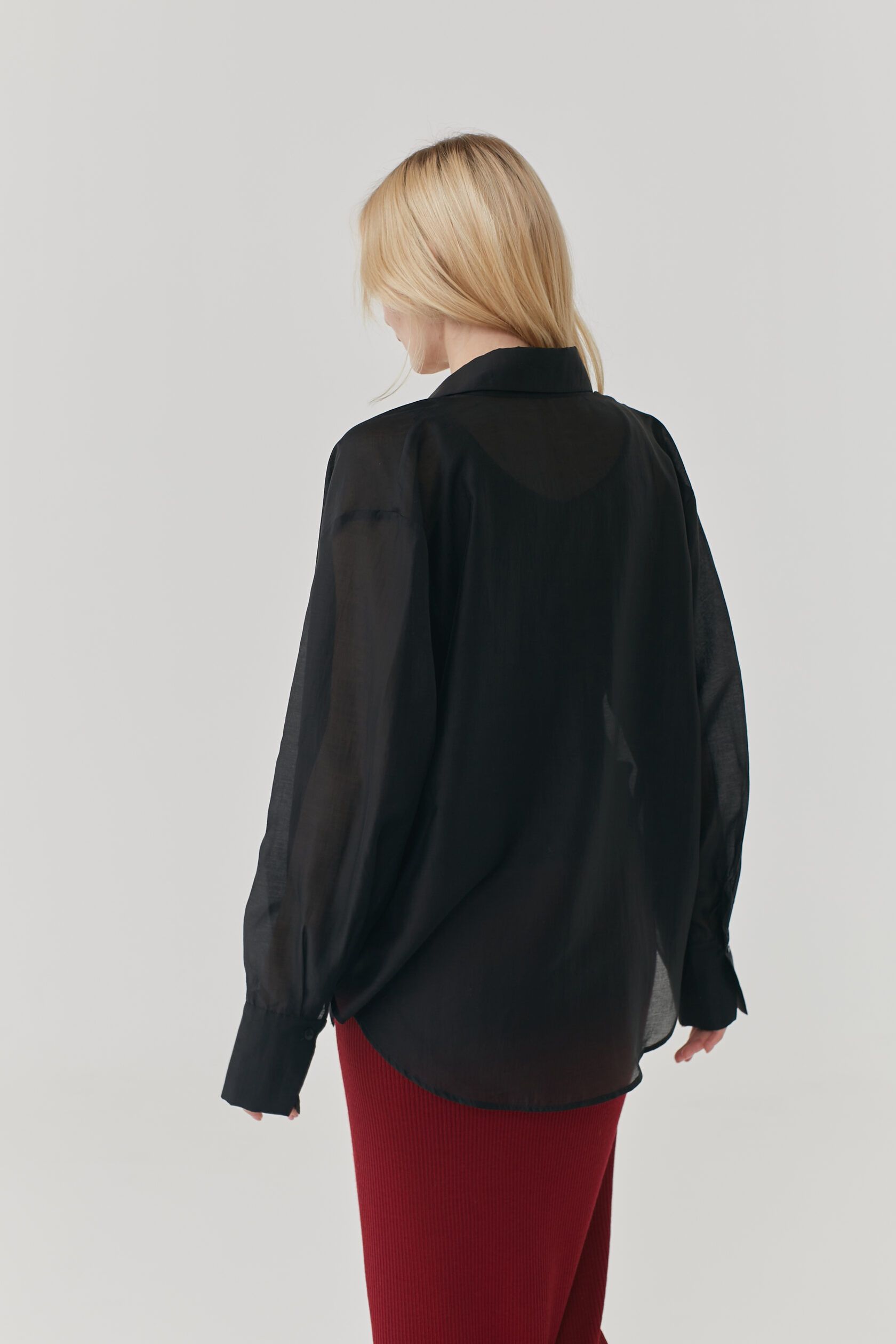 Рубашка женская из тенсела черная one size