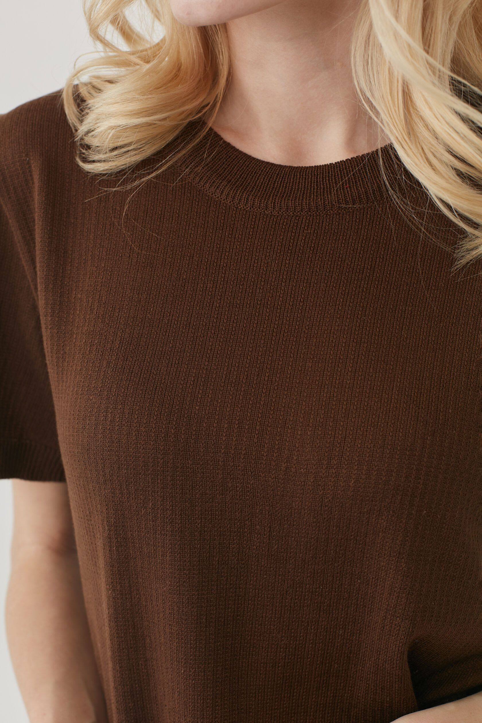 Футболка трикотажная косичка шоколад S-M