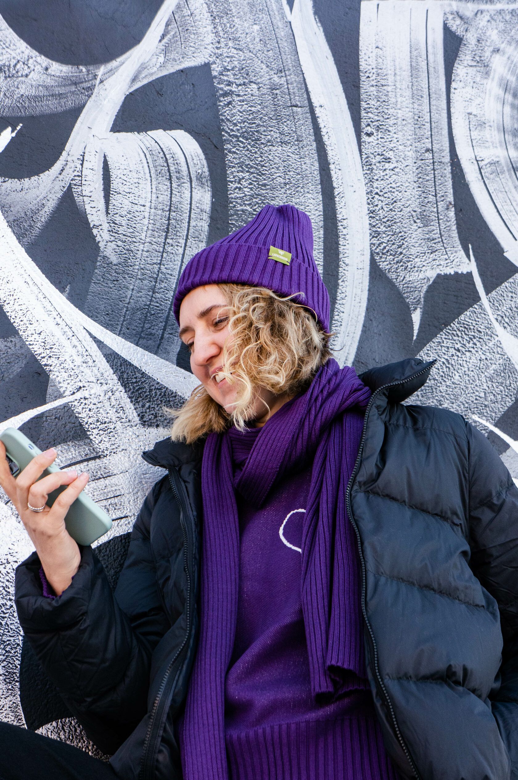 Шарф взрослый фиолетовый S-L