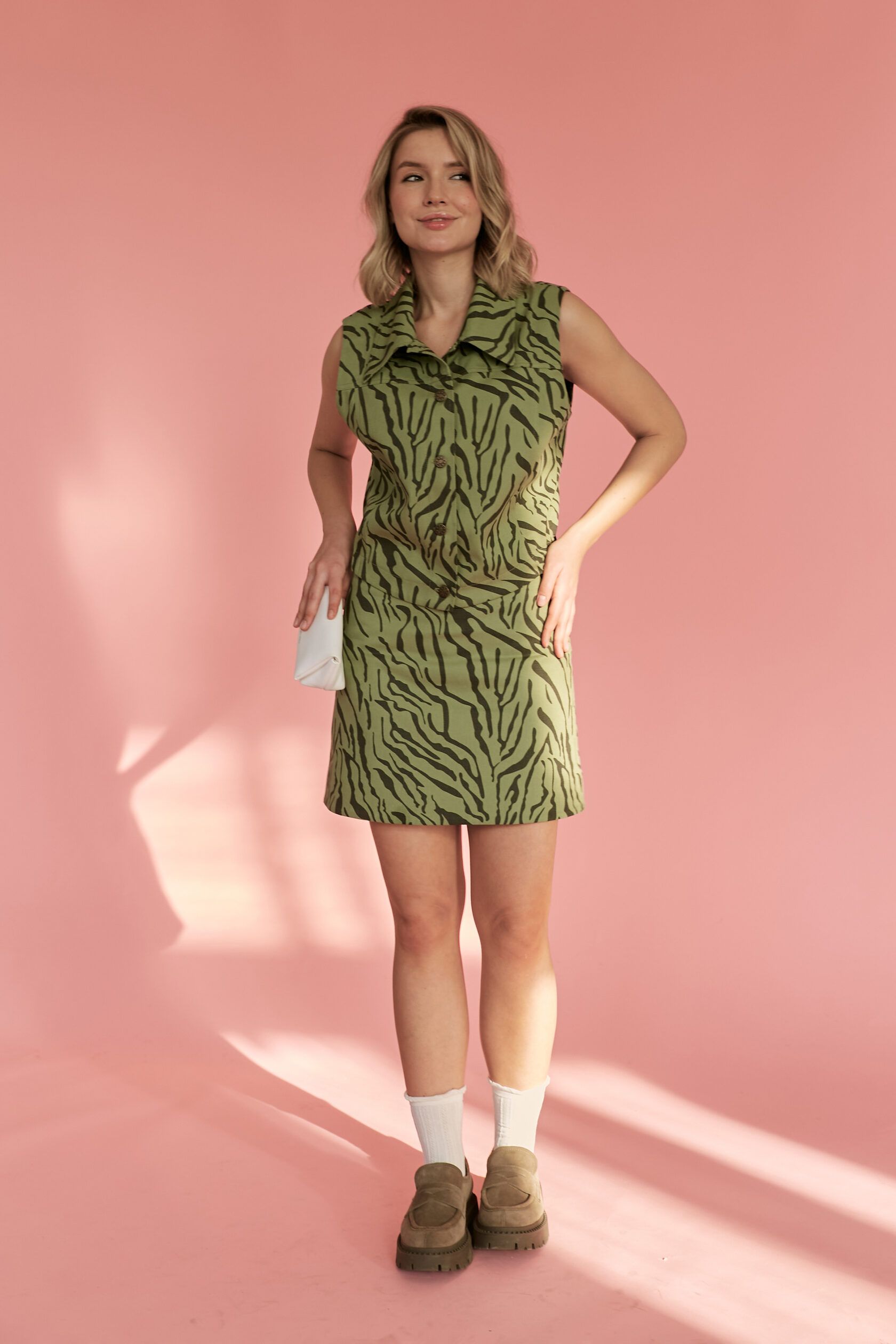 Шорты зебра оливковые L