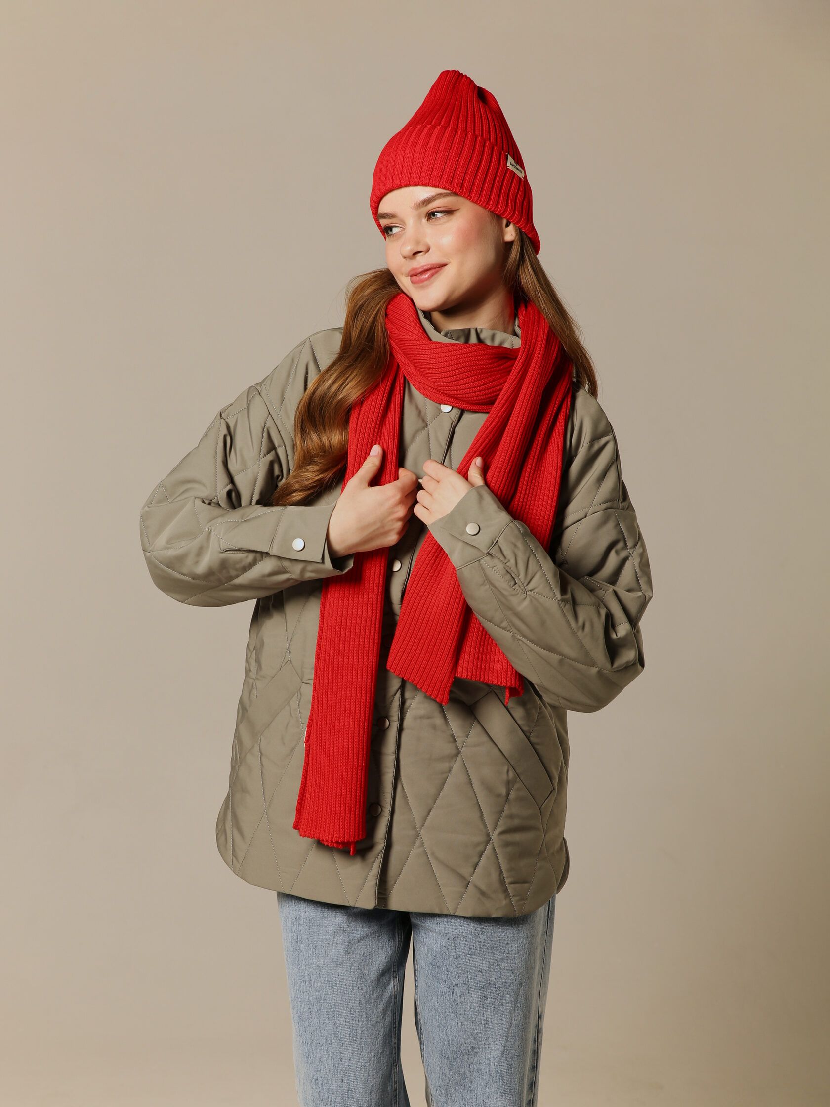 Шарф взрослый алый undefined