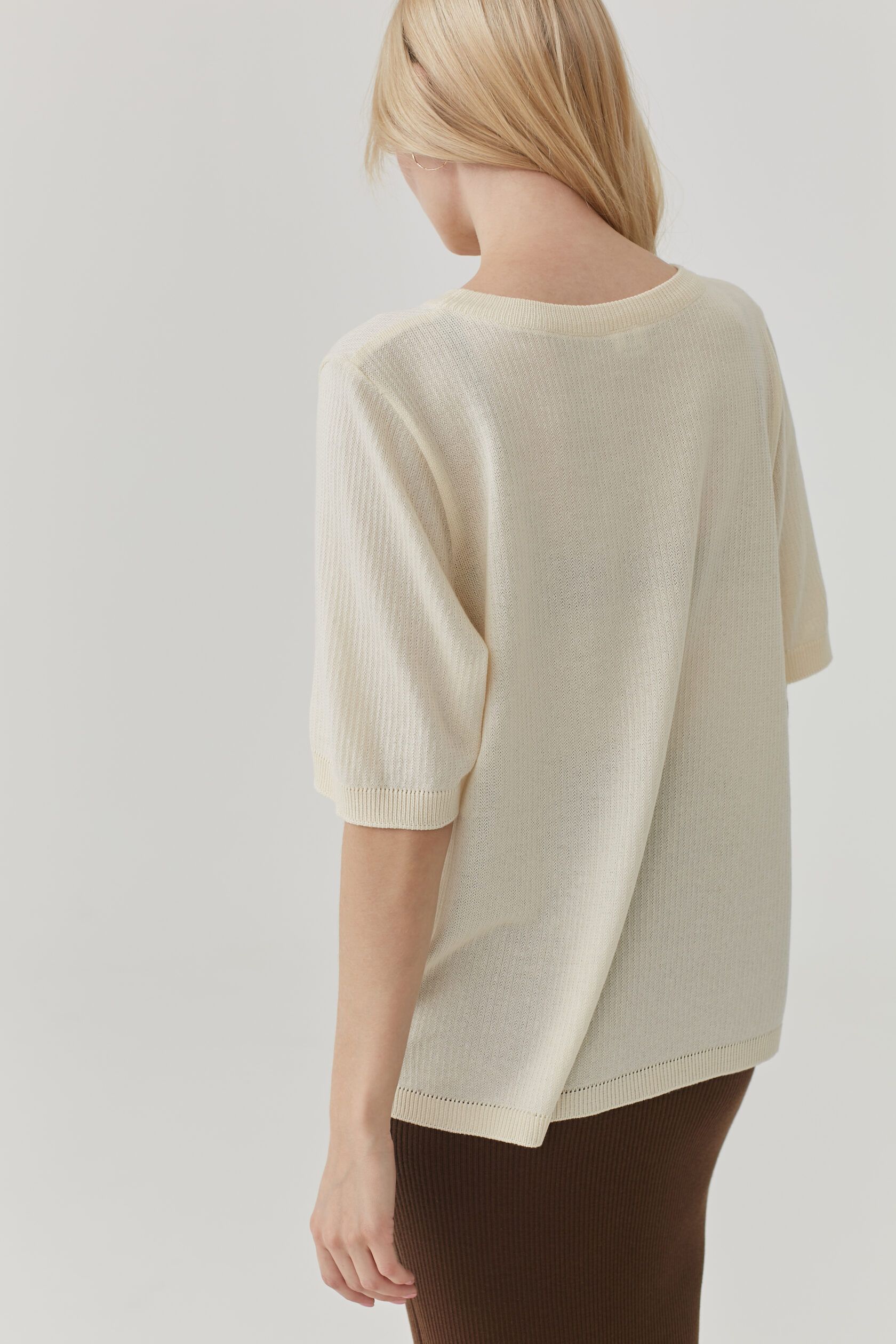 Футболка трикотажная косичка ваниль S-M