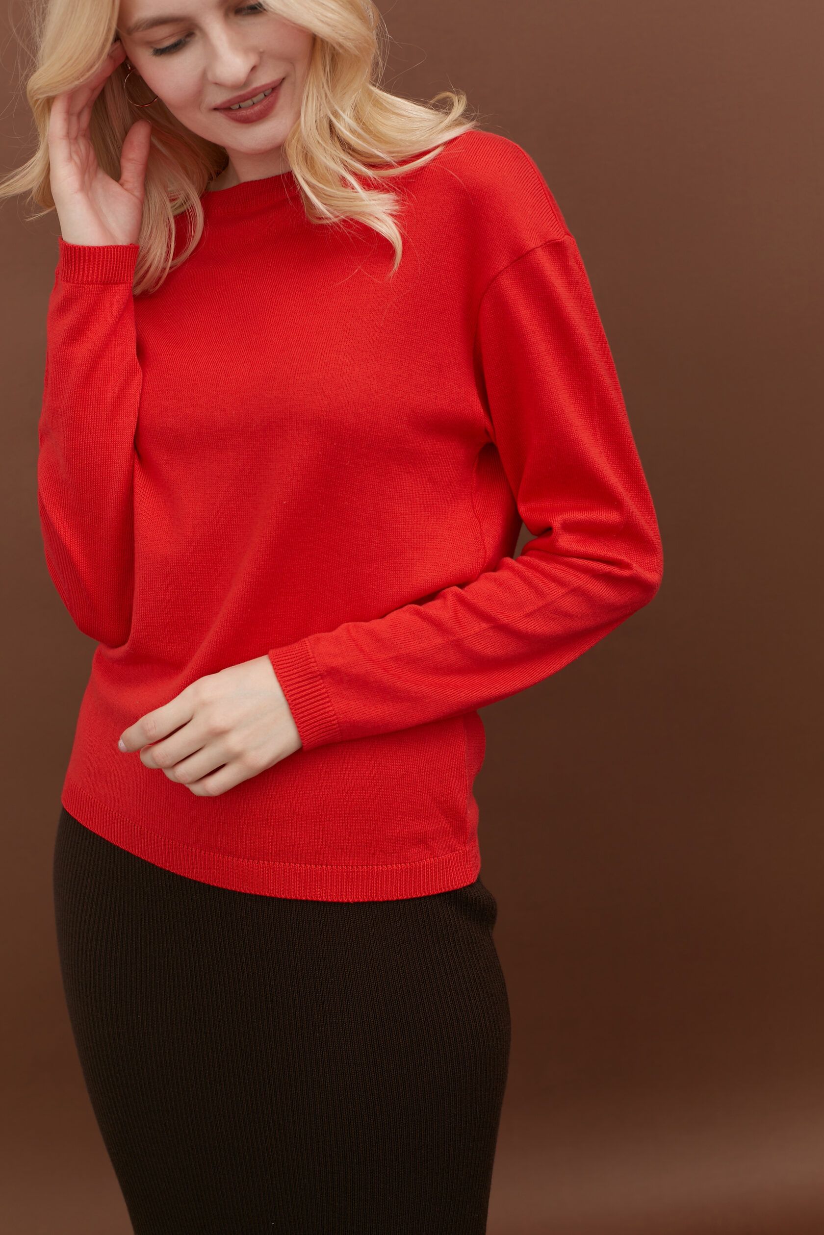 Лонгслив женский алый S