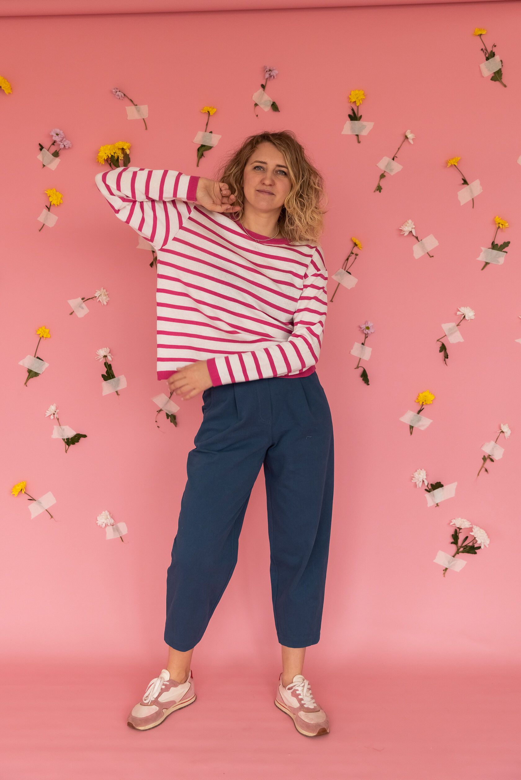 Тельняшка тонкая фуксия M