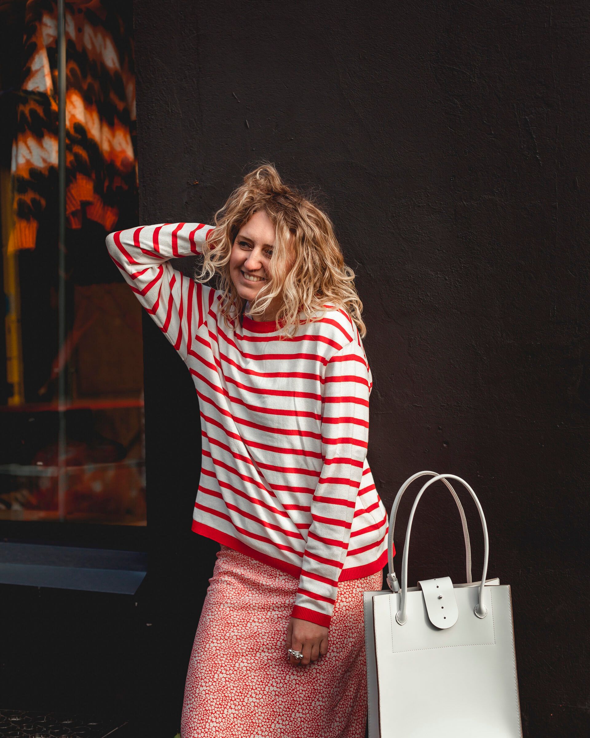 Тельняшка тонкая красный M