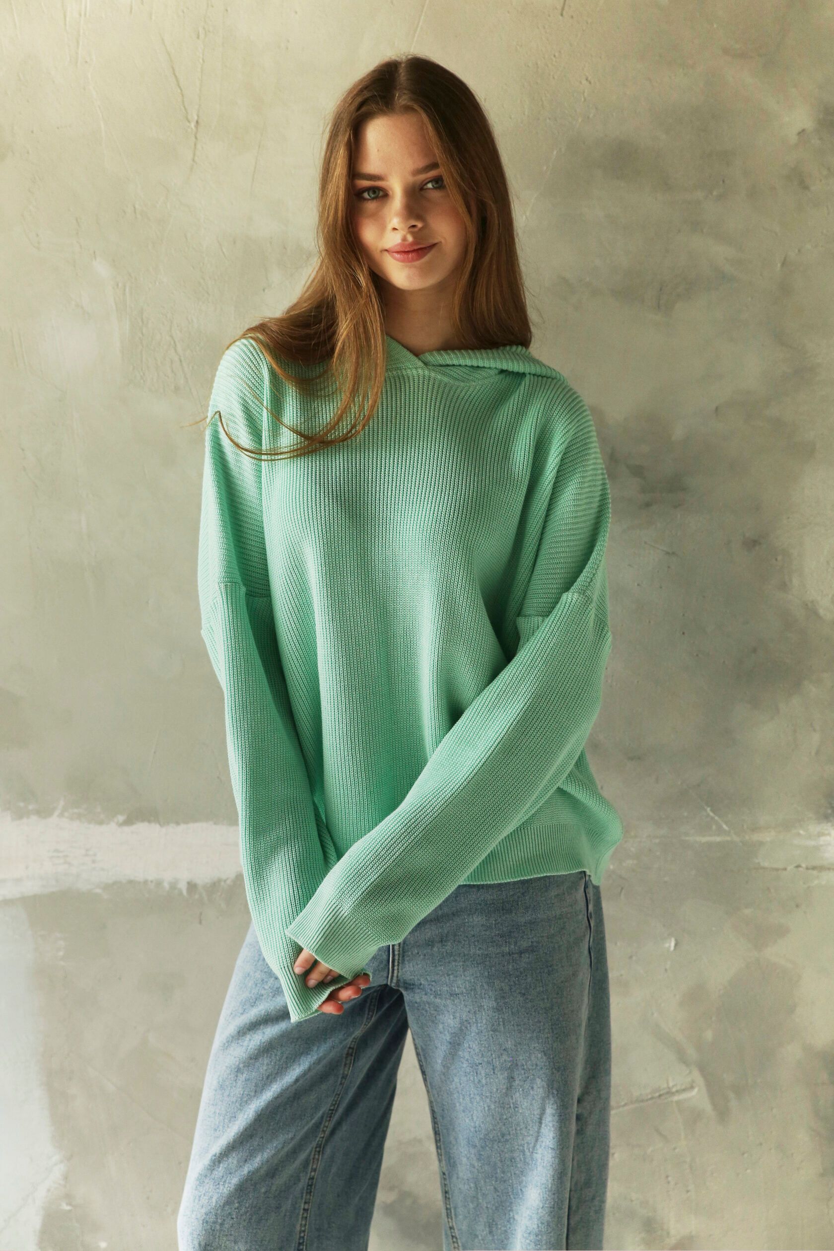 Худи женское с капюшоном мята one size