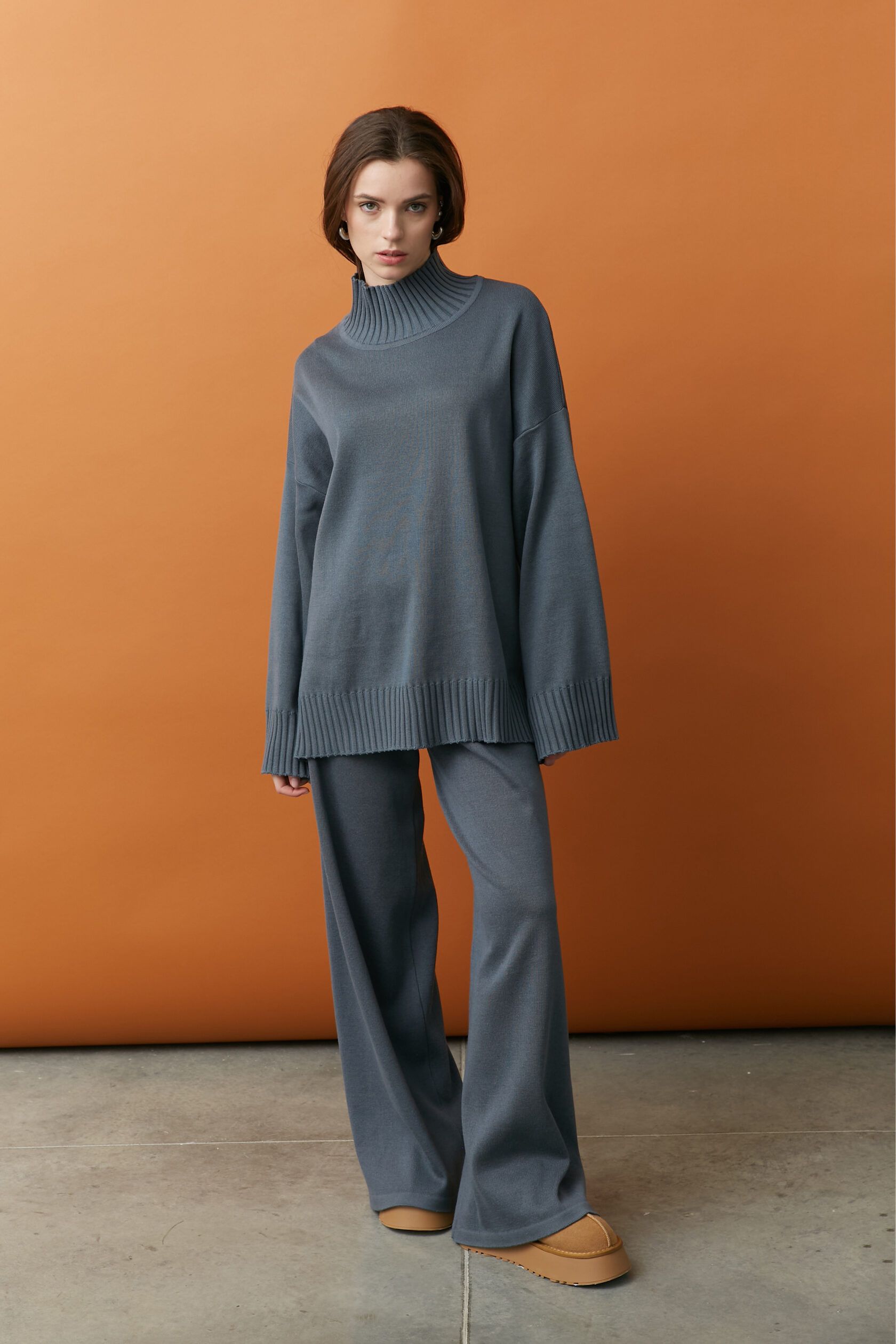 Брюки трикотаж графит XS-S