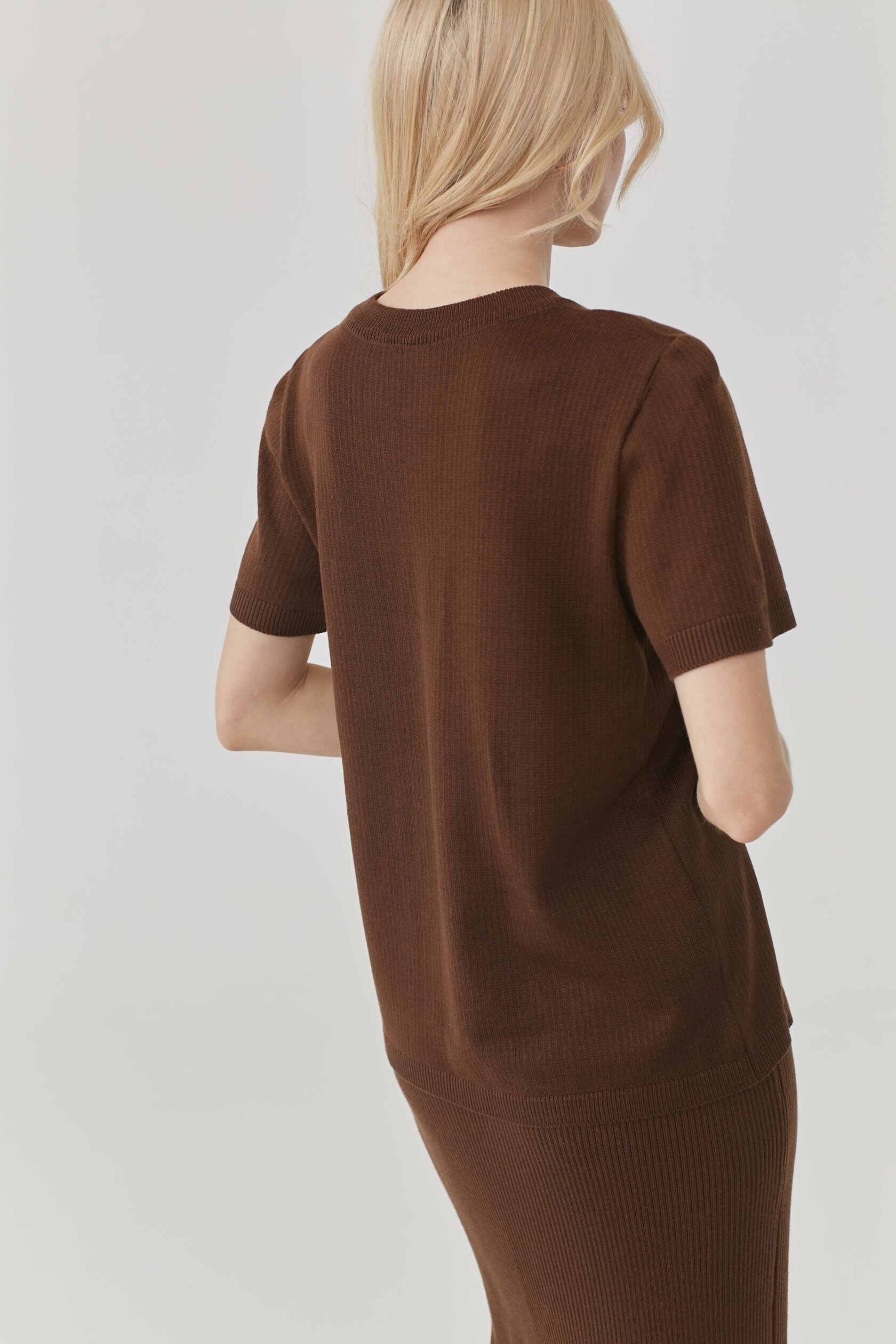 Футболка трикотажная косичка шоколад S-M