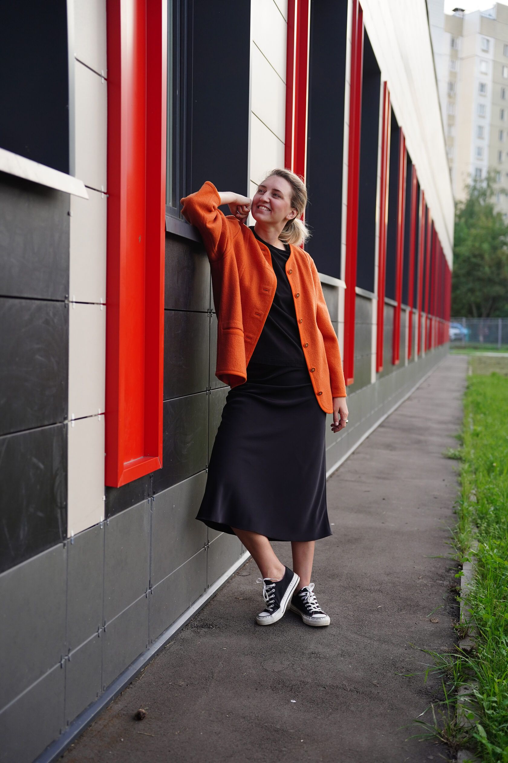 Юбка атласная макси черный L