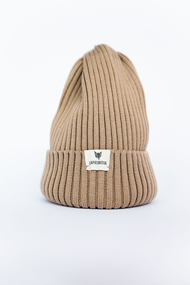 Шапка взрослая теплый беж S-L