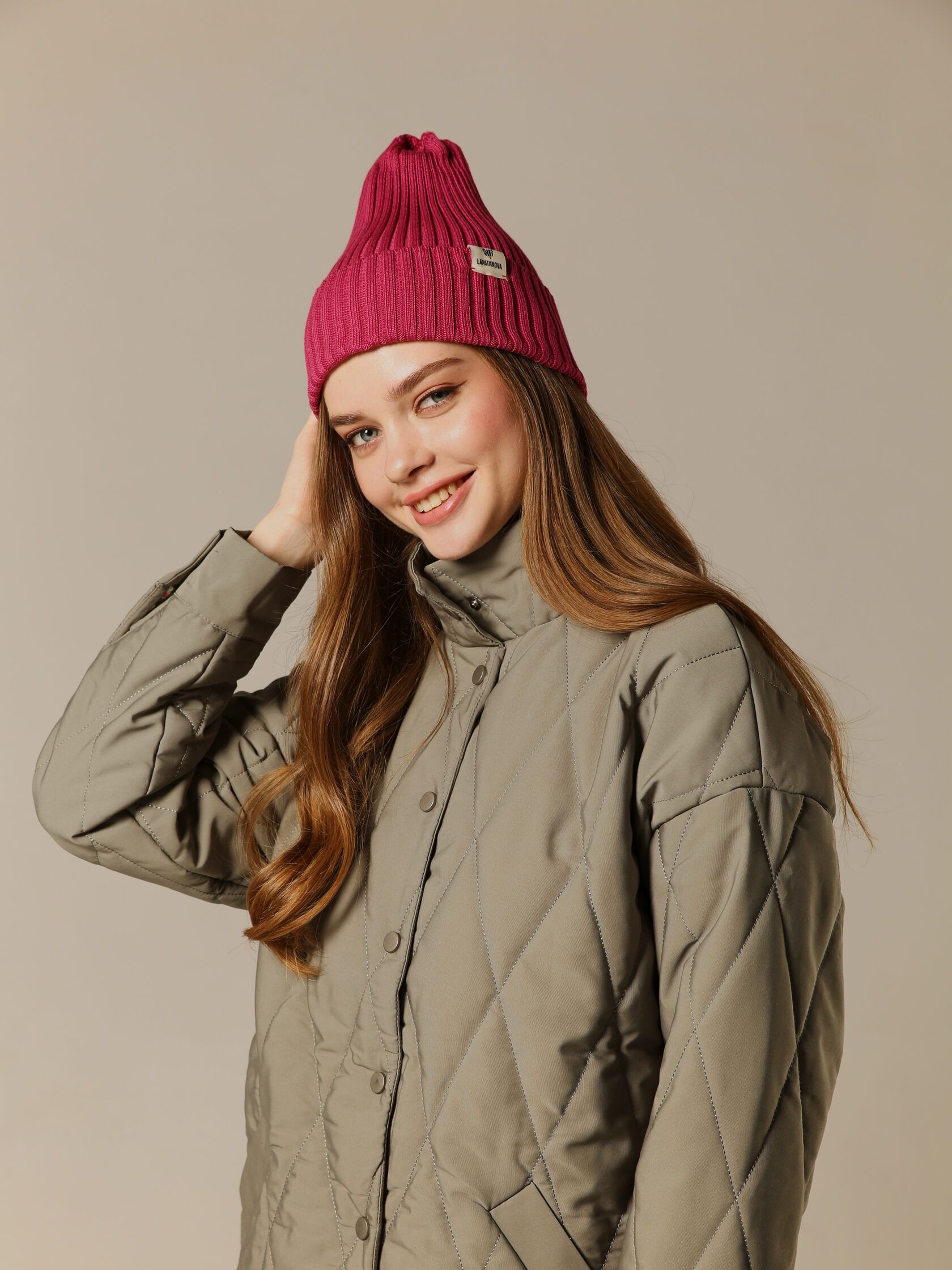 Шапка взрослая фуксия S-L