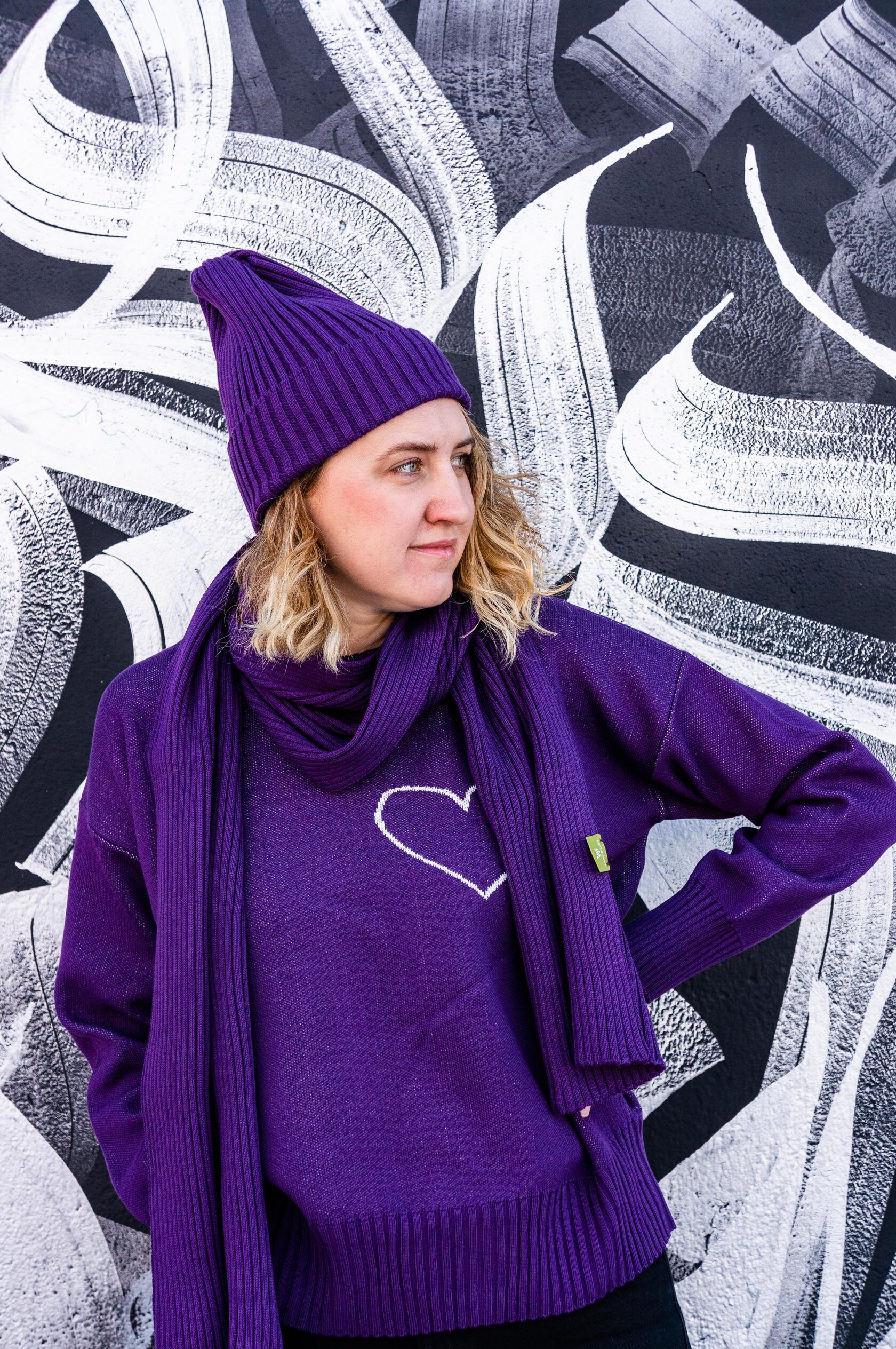 Шарф взрослый фиолетовый S-L