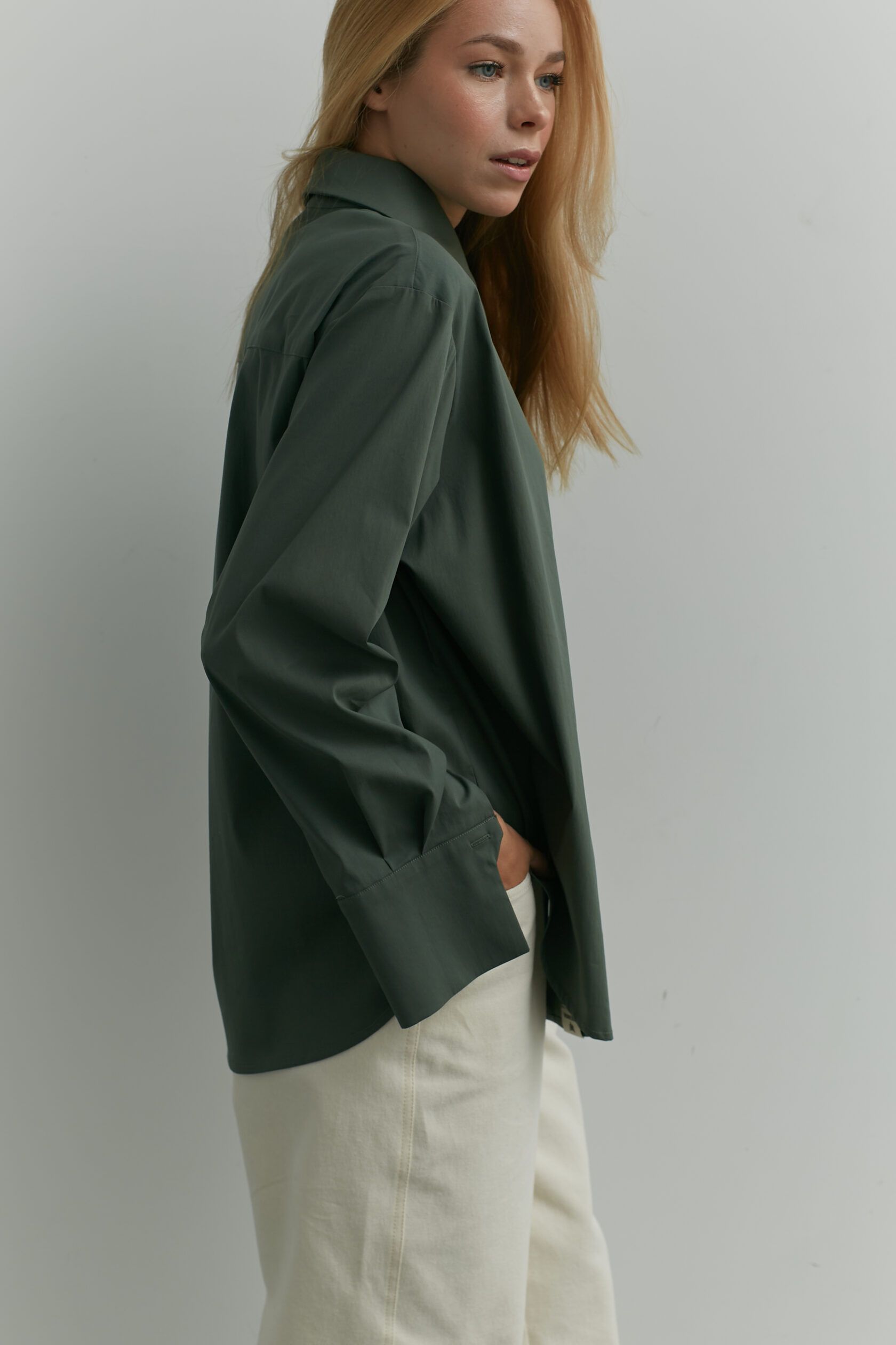 Рубашка хлопок полынь S-L