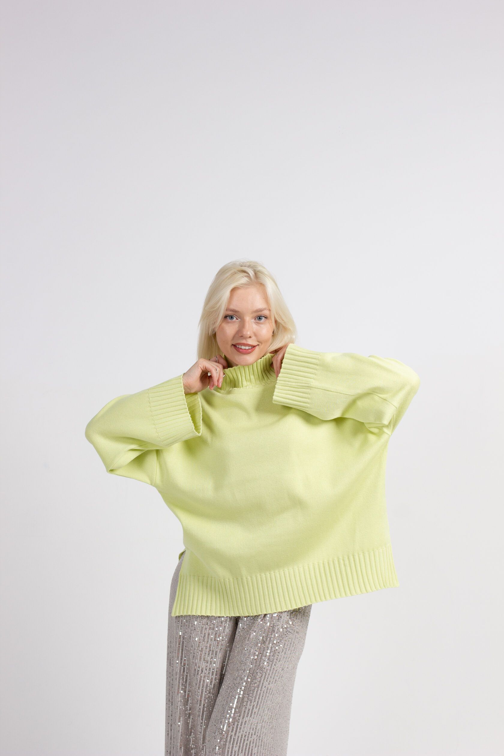 Свитер Кострома лайм M-L