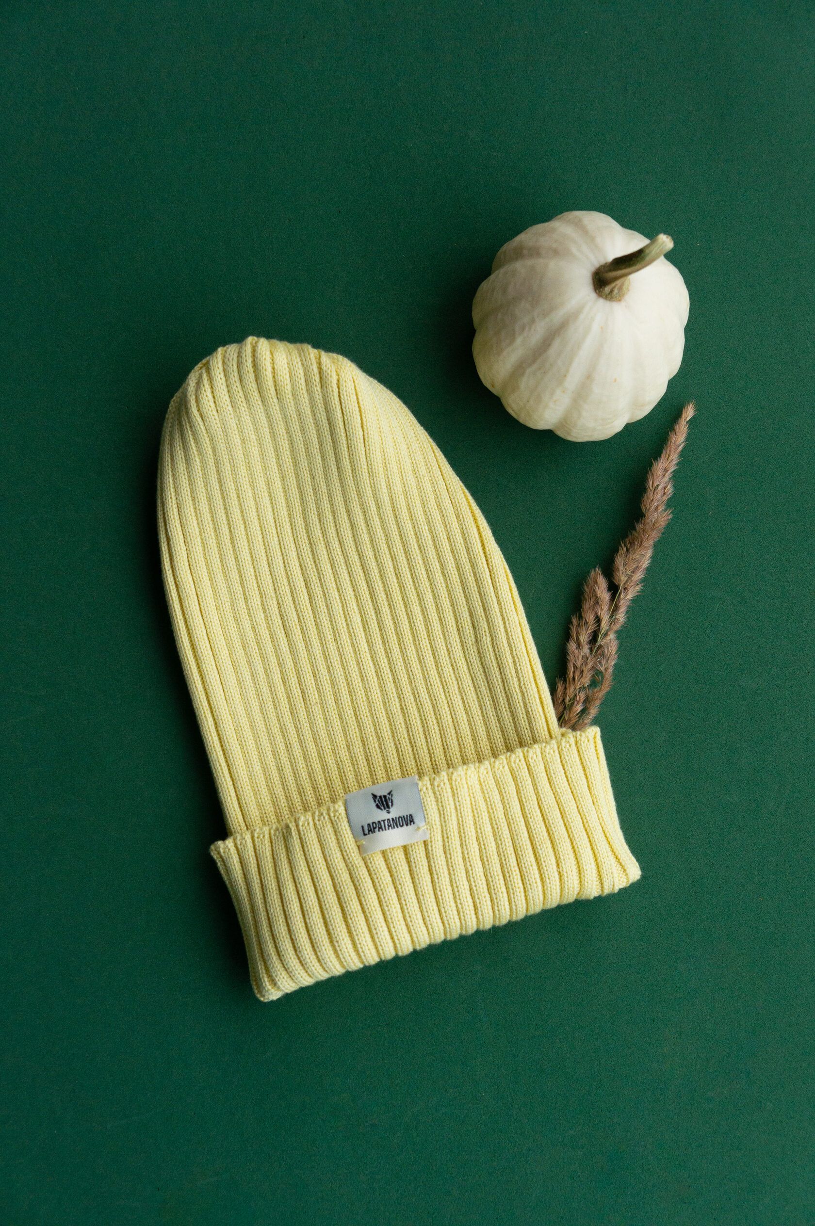 Шапка взрослая лимонный S-L