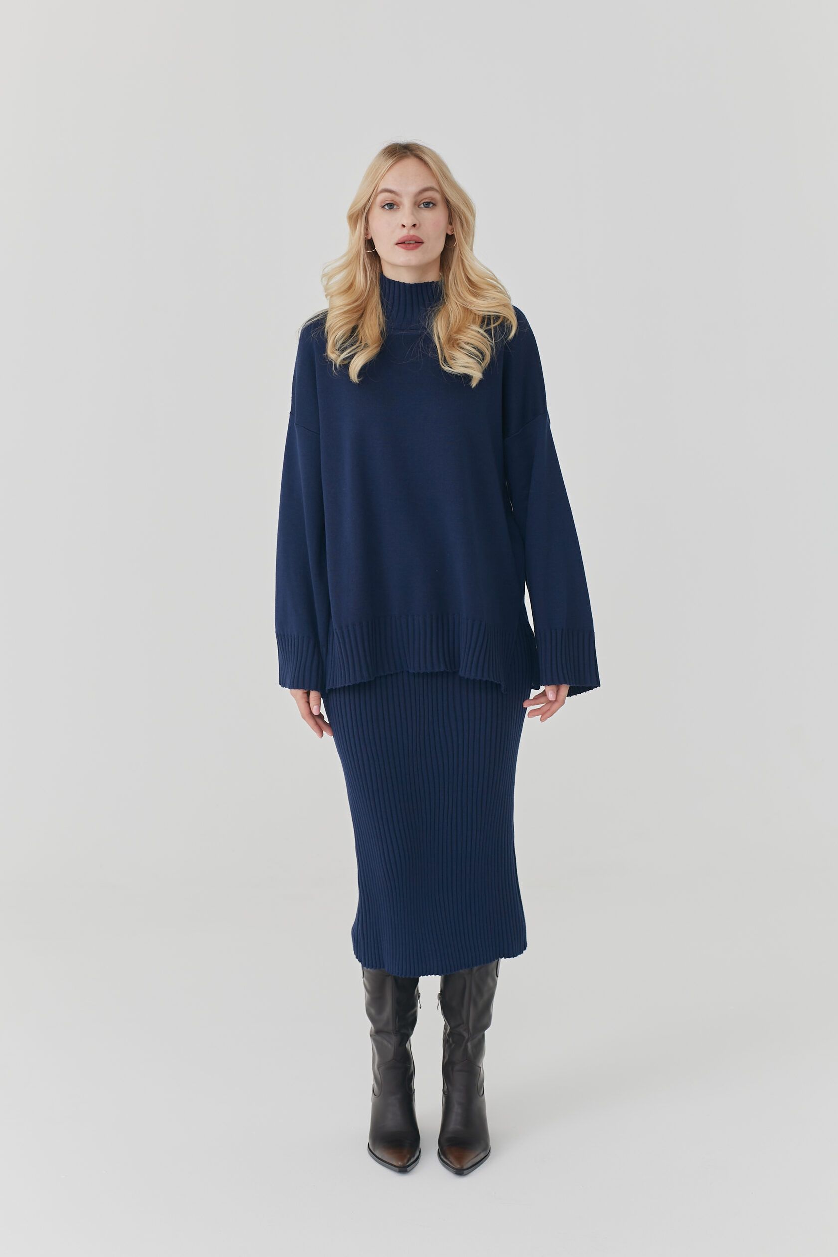 Свитер Кострома синий M-L