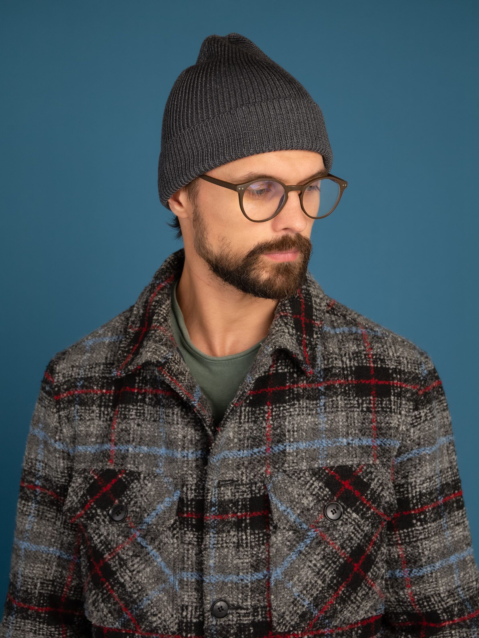 Шапка мужская бини серый 54-60