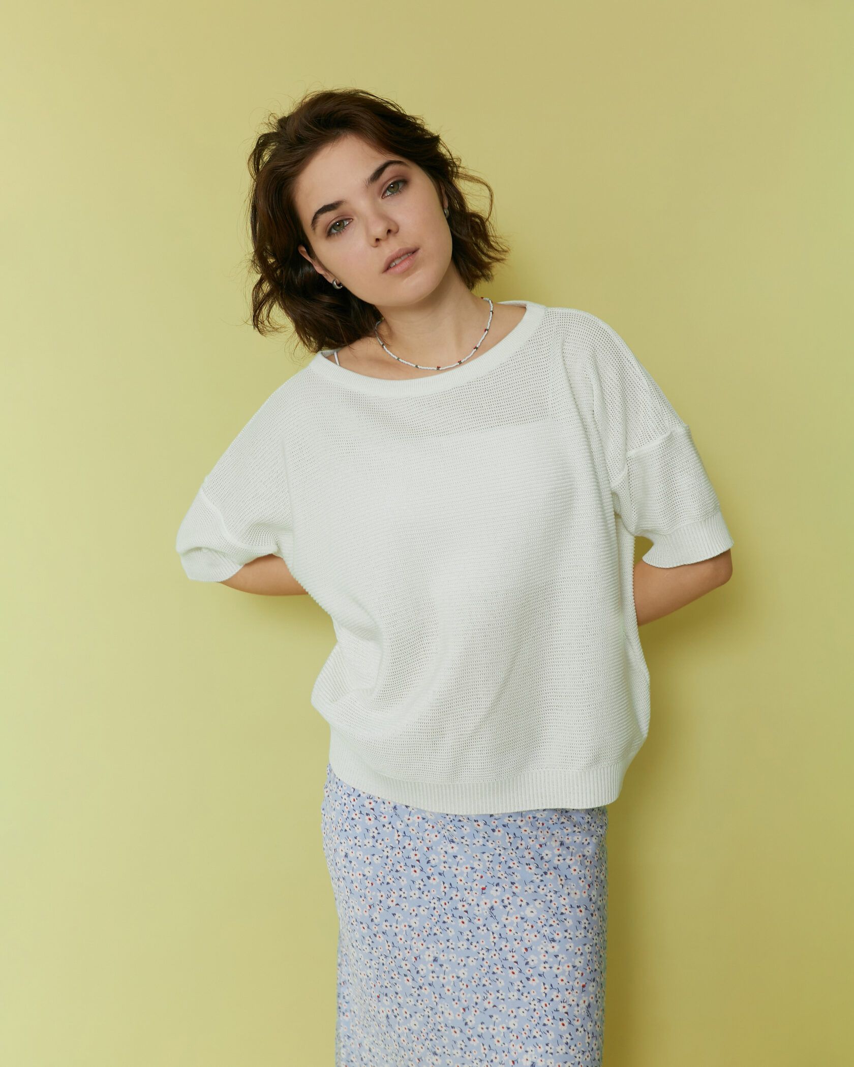 Футболка трикотаж молочный one size