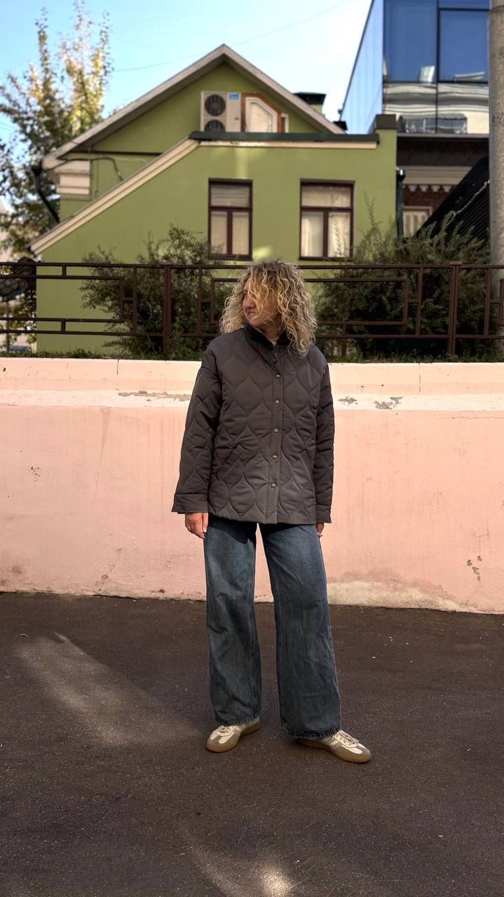 Куртка стеганая женская графит S