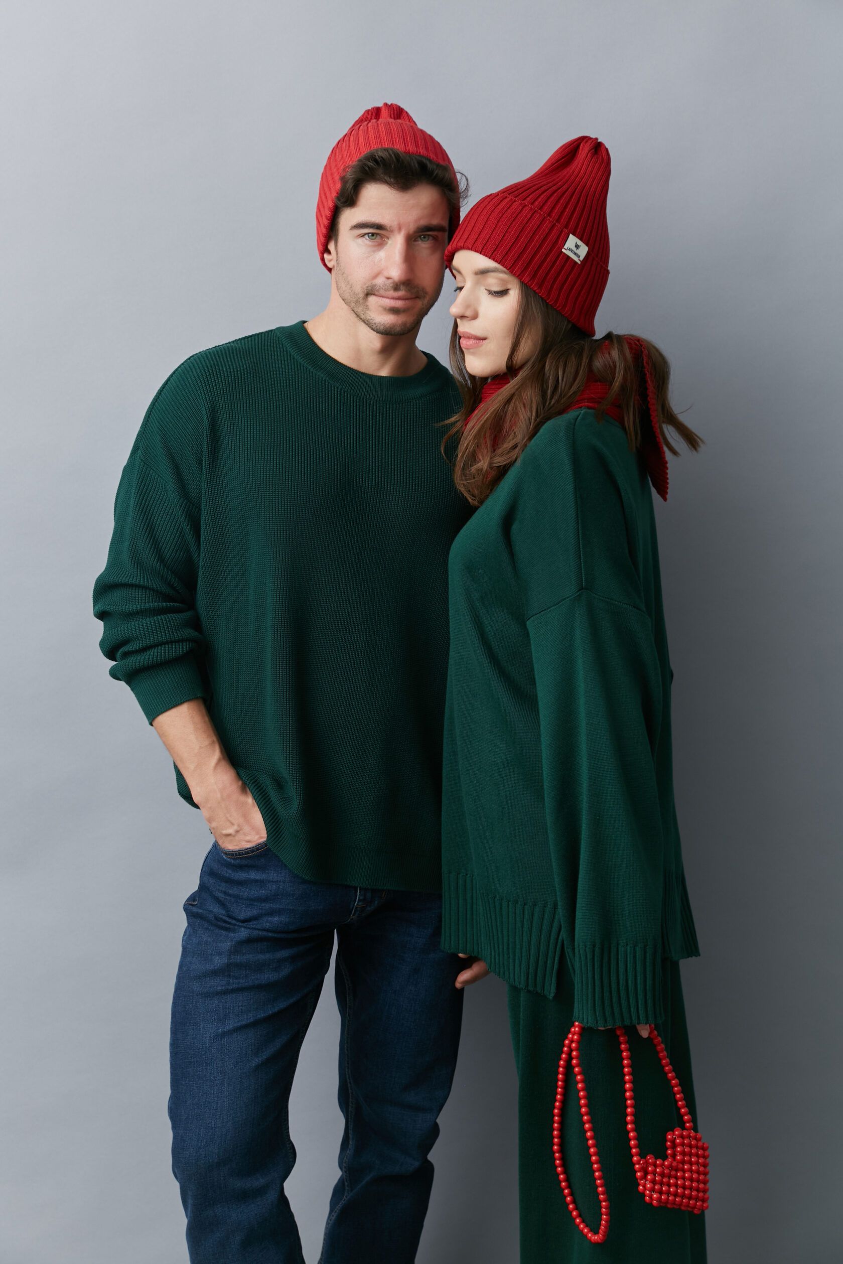 Свитер Кострома изумруд M-L