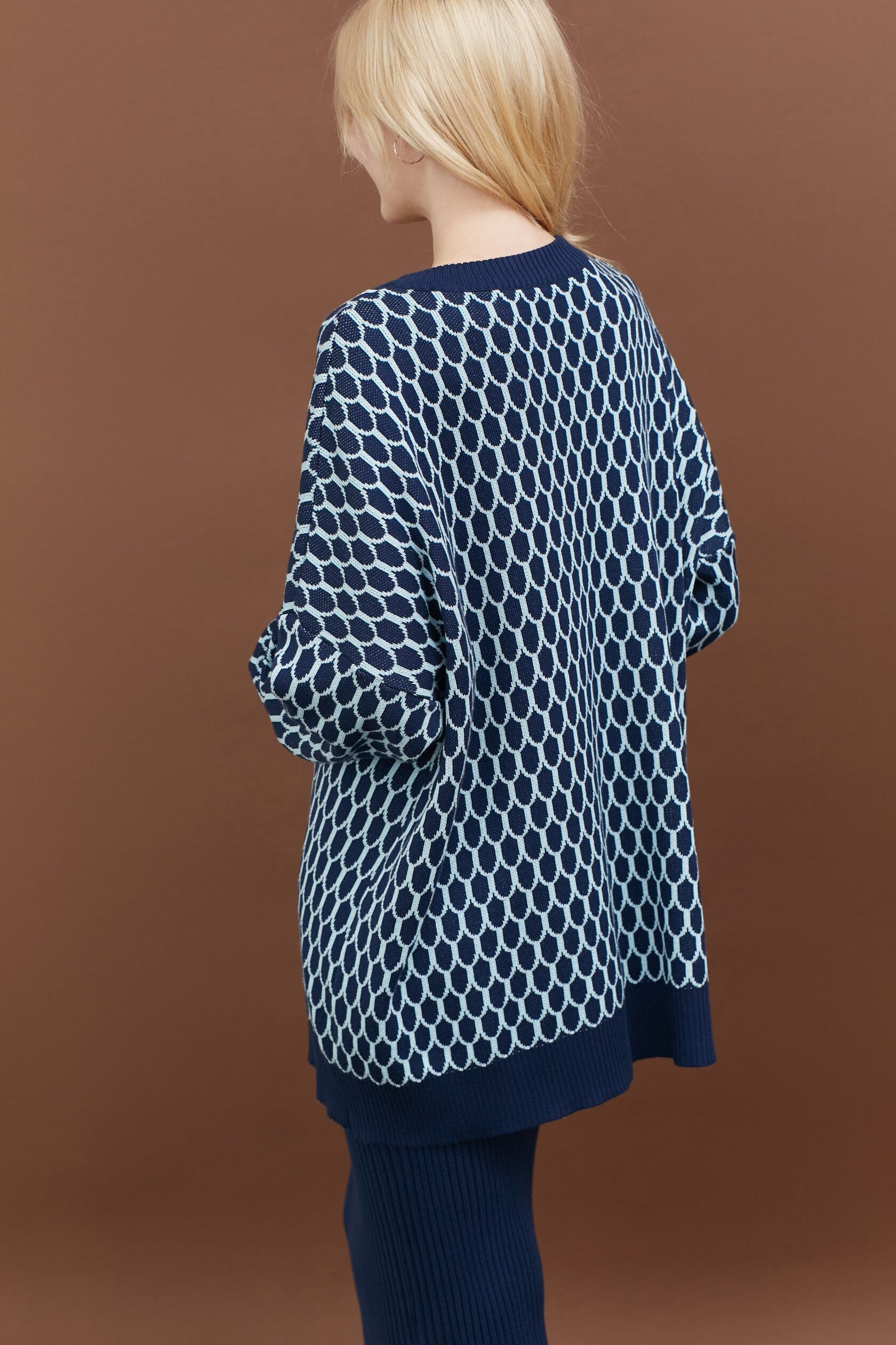 Джемпер Чешуйки оверсайз синий one size