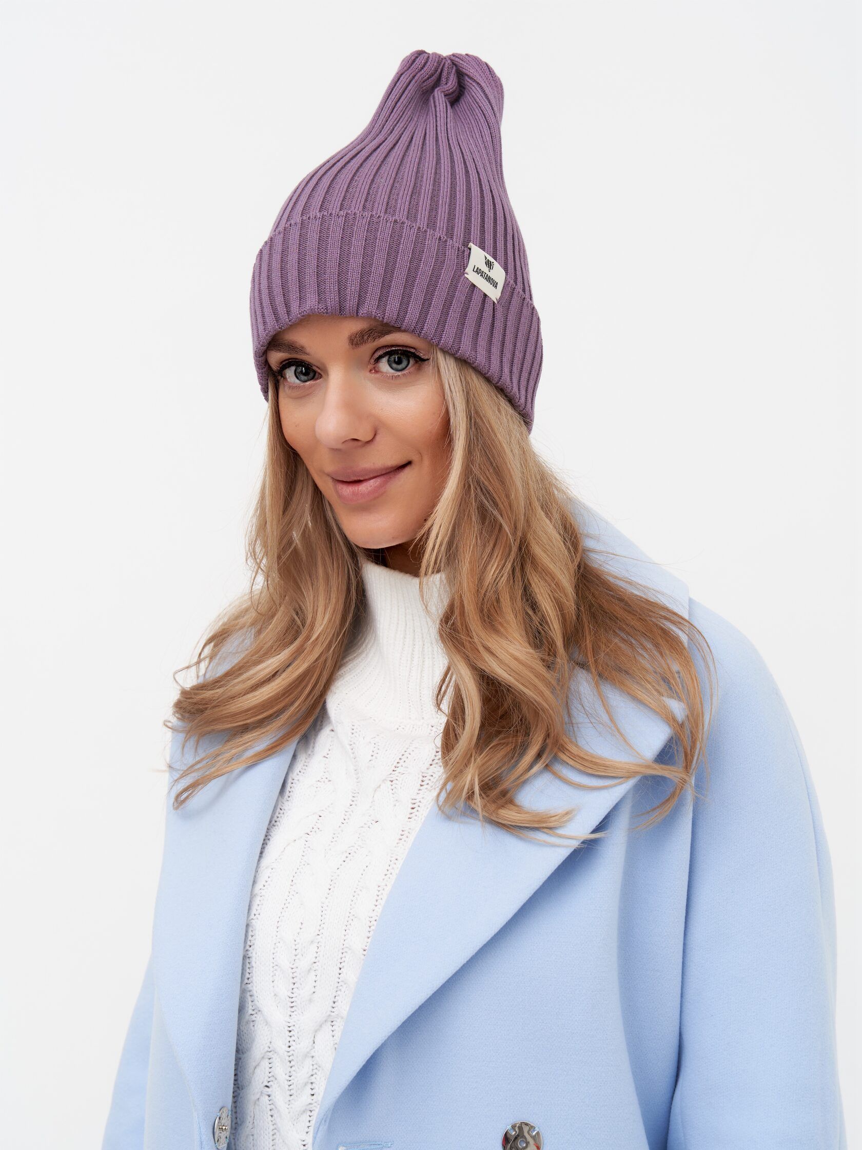 Шапка взрослая сирень S-L