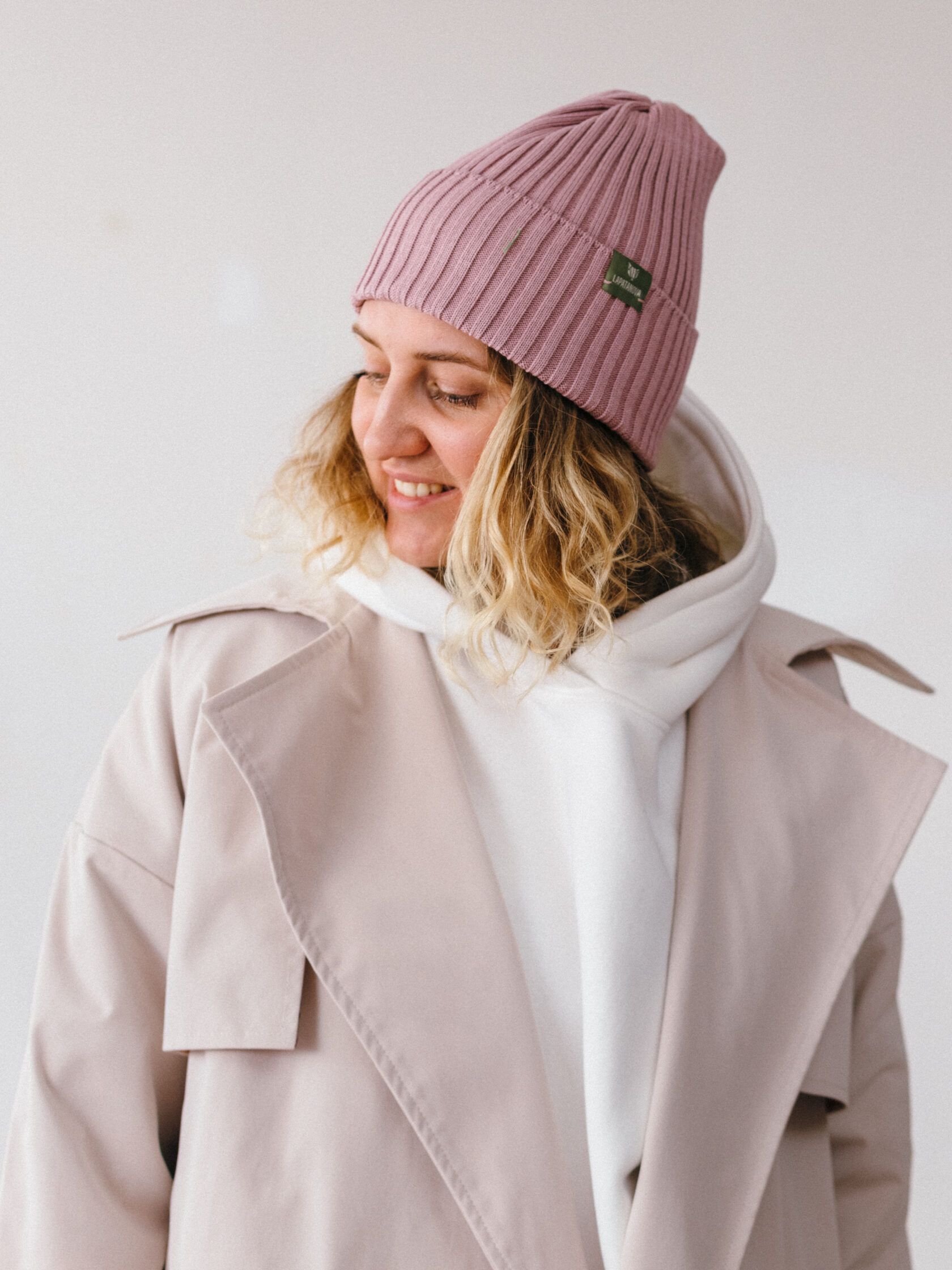 Шапка взрослая пудра S-L