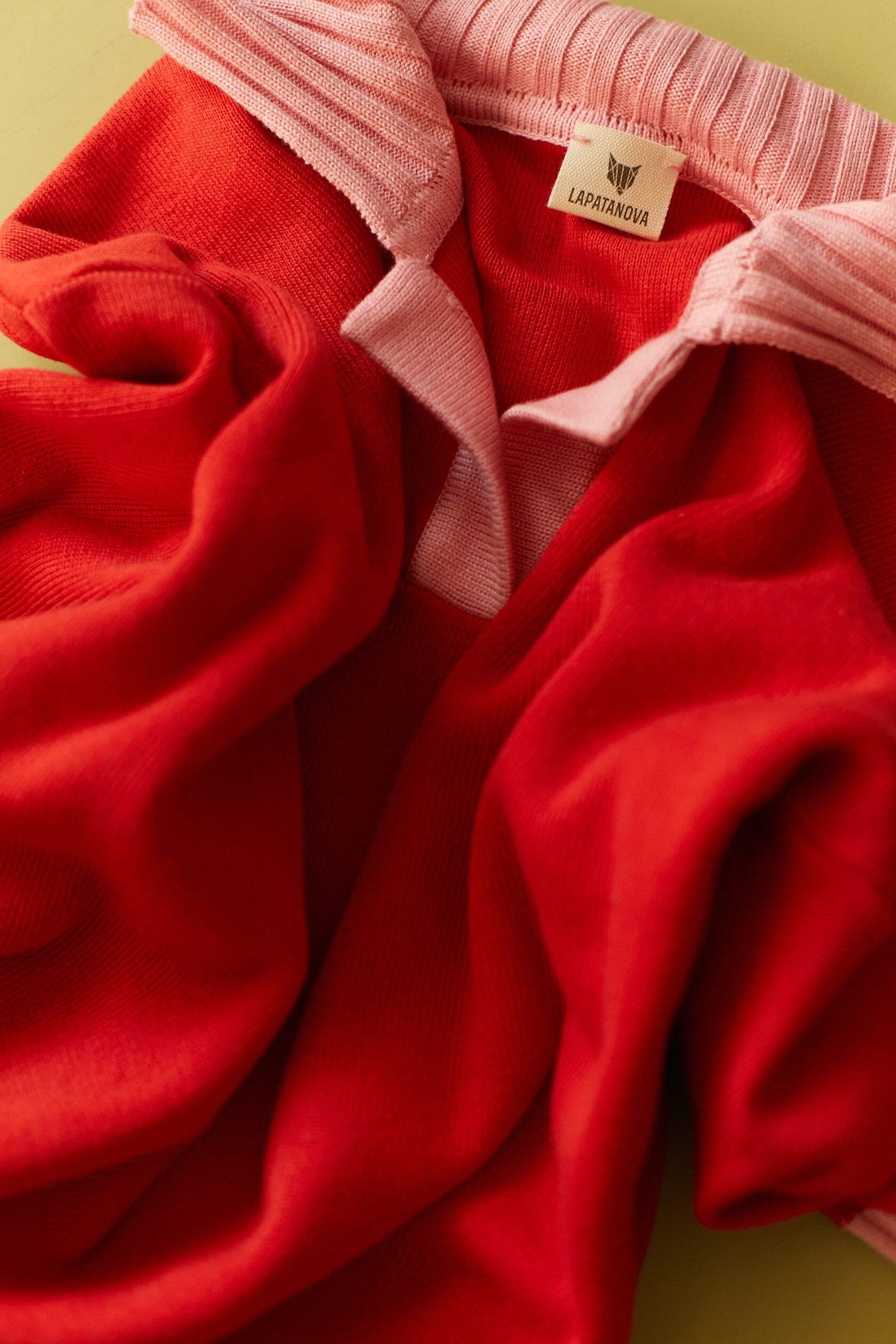 Поло трикотажное алый с розовым M-L