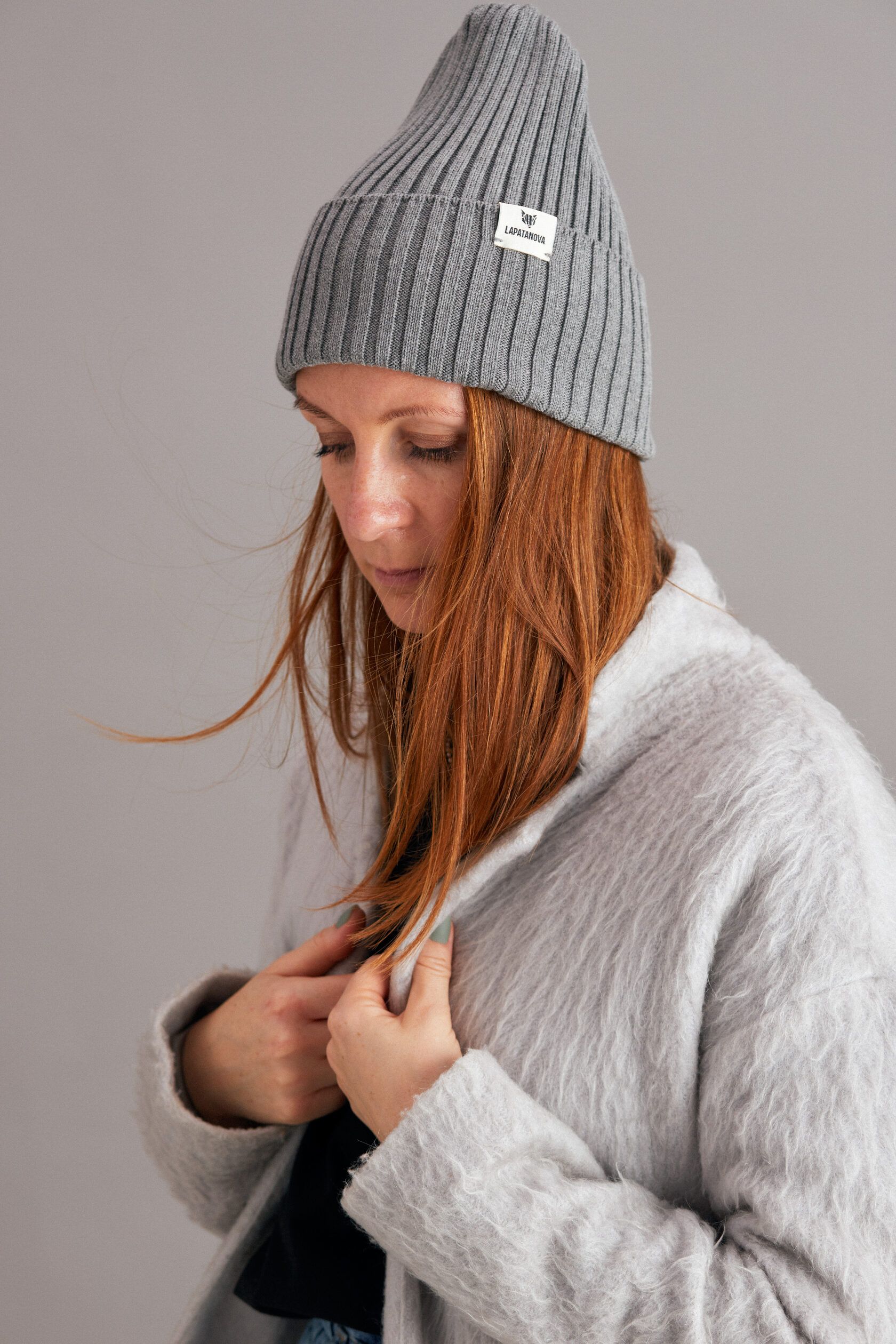 Шапка Взрослая серый меланж S-L