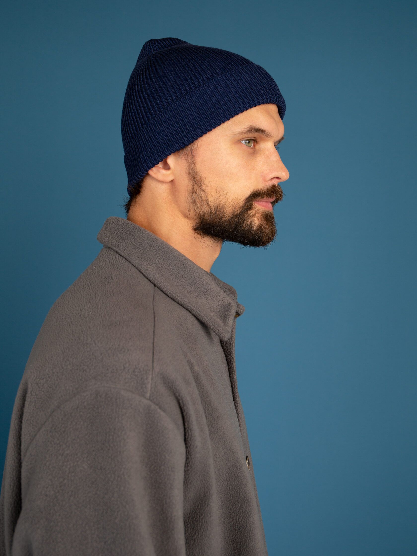 Шапка мужская бини синий 54-60