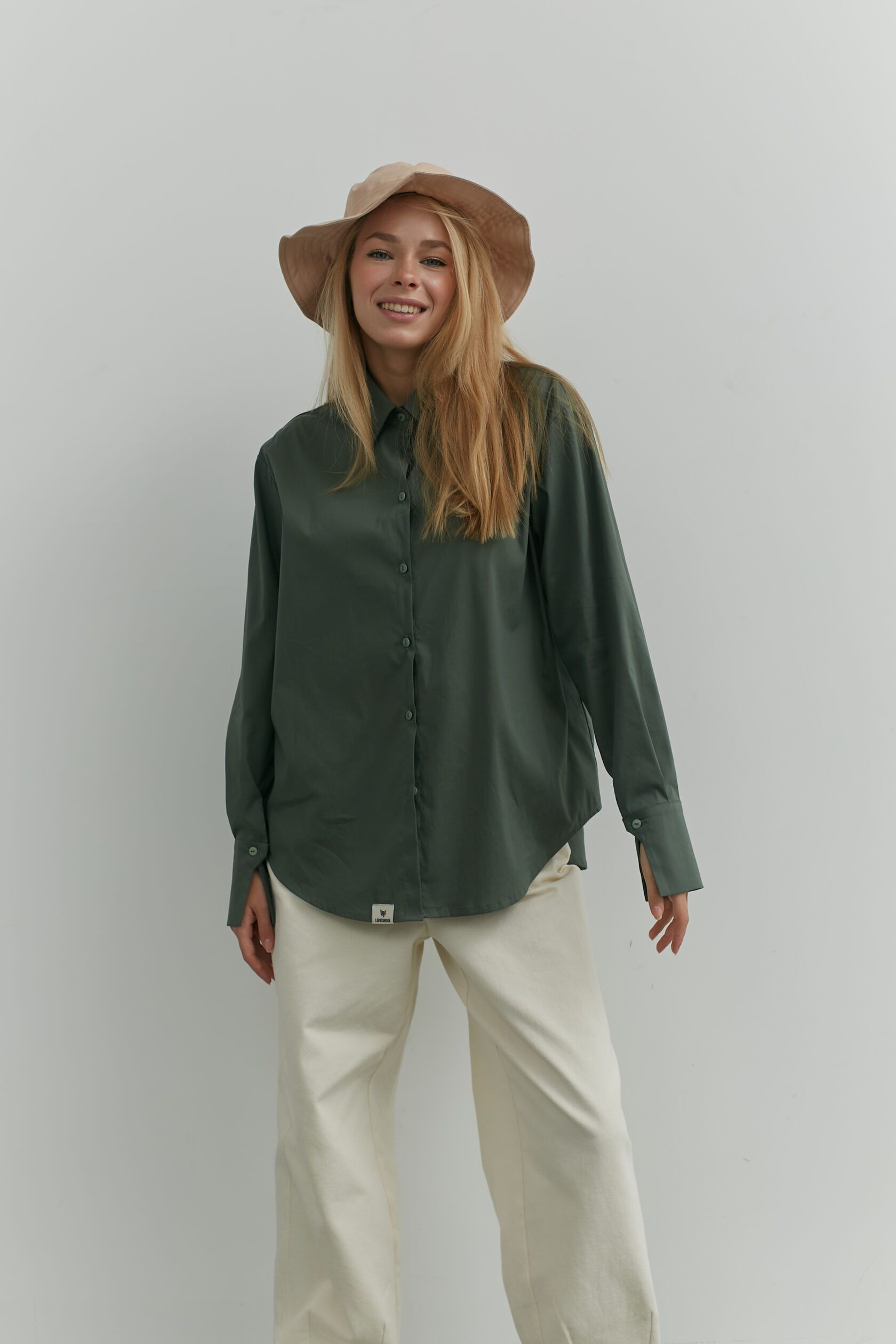 Рубашка хлопок полынь S-L