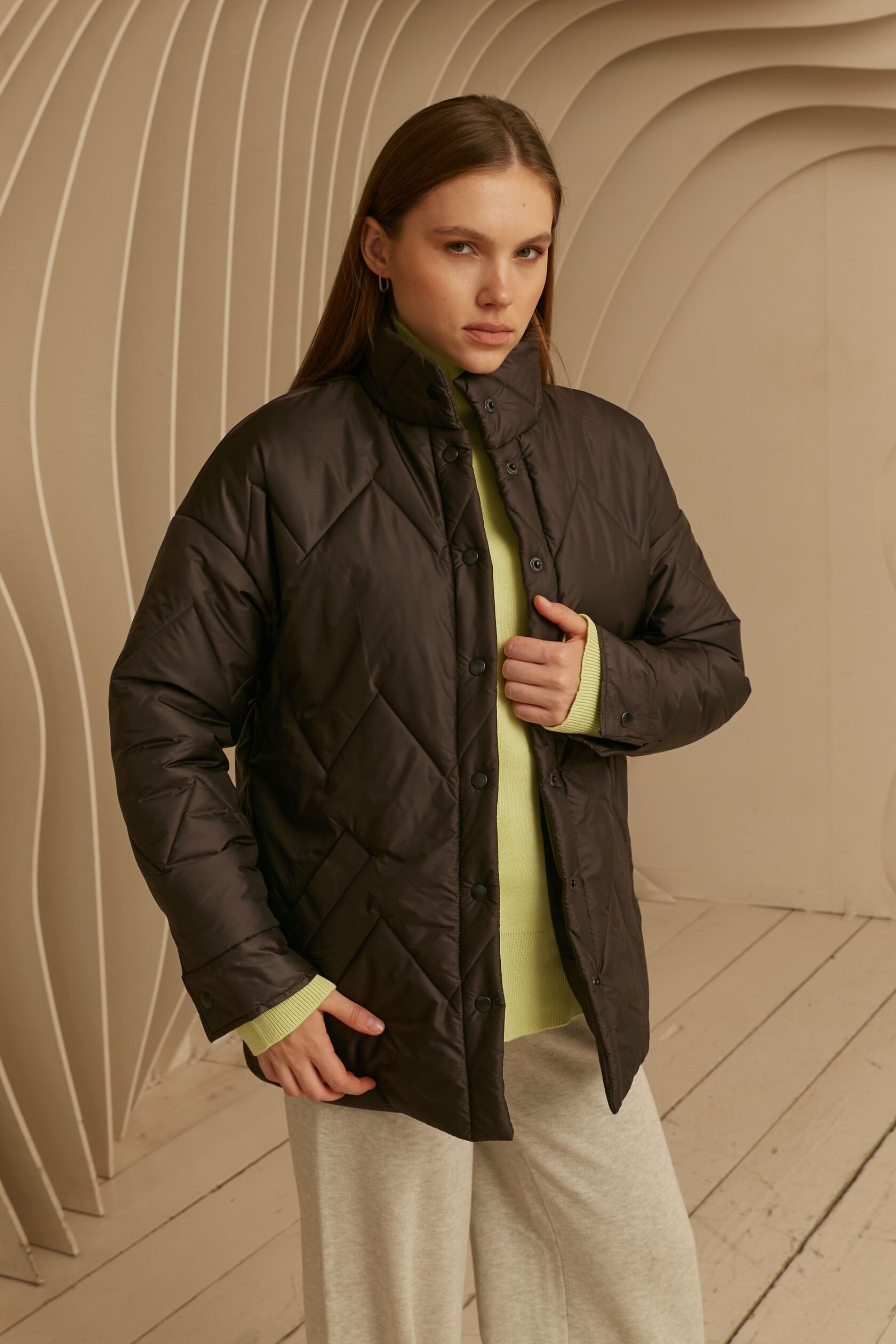 Куртка стеганая женская шоколад S