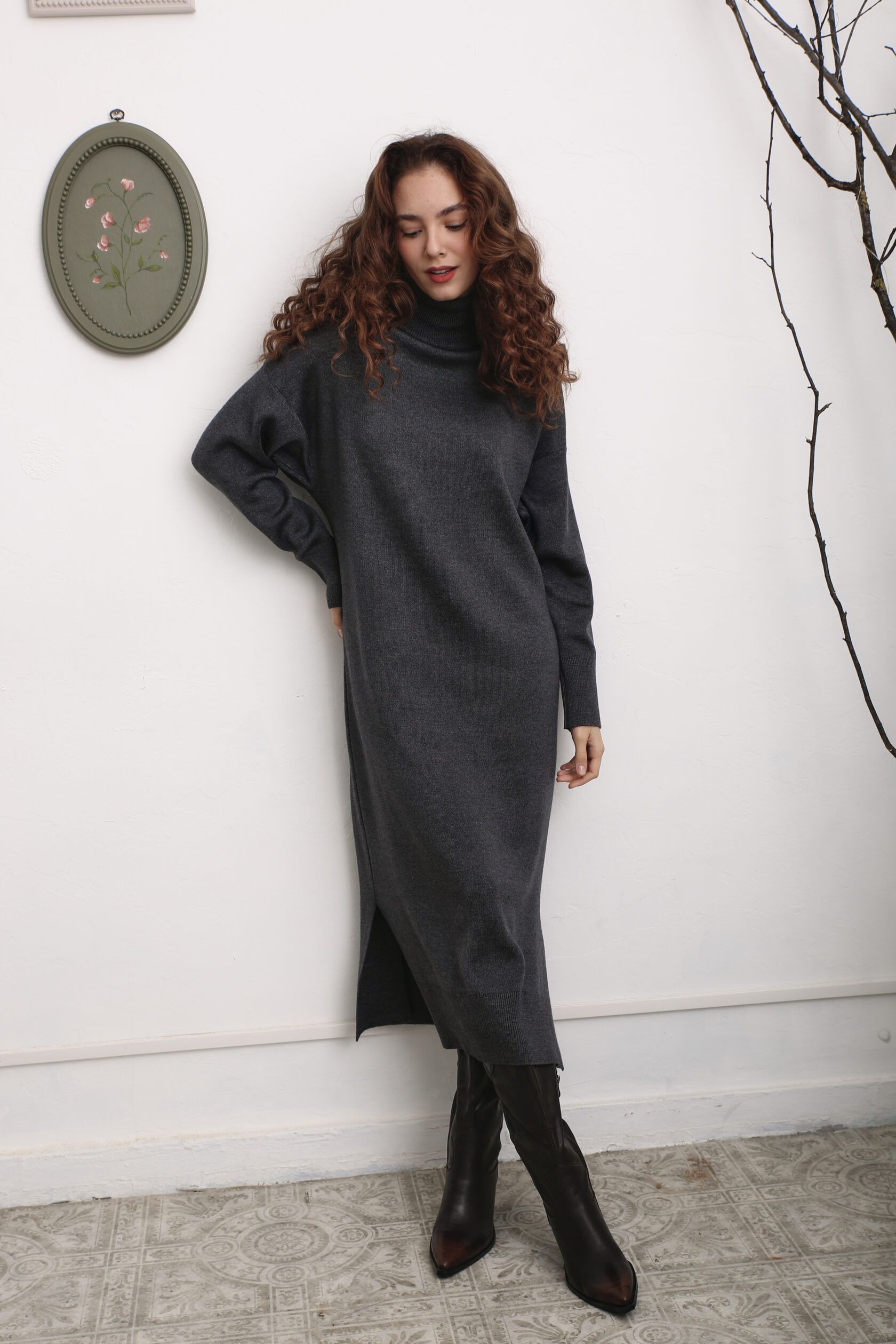 Платье интерлок макси маренго M-L