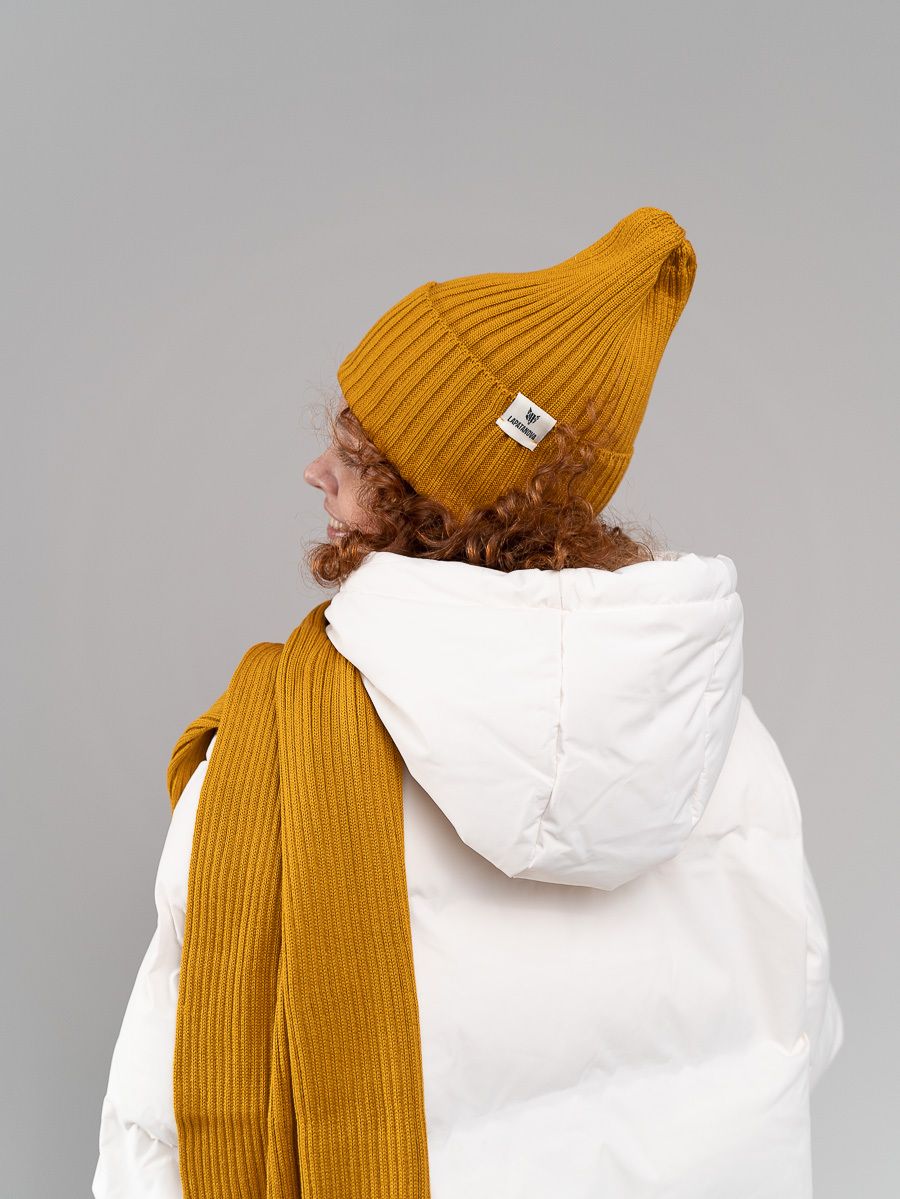 Шапка взрослая горчица S-L