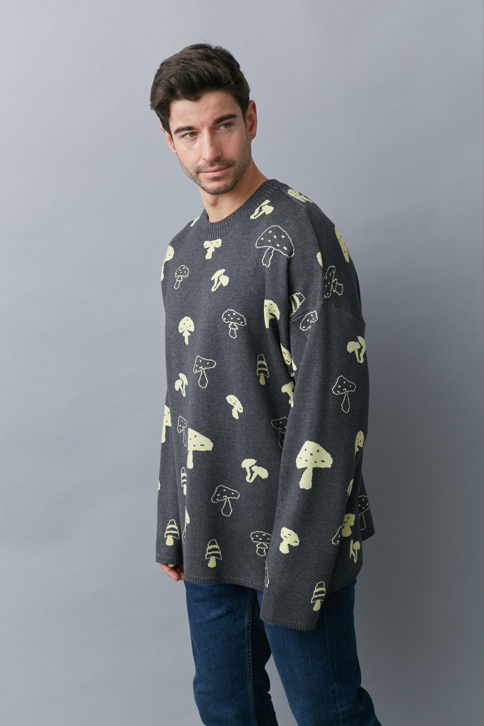 Джемпер Грибочки мужской маренго L-XL