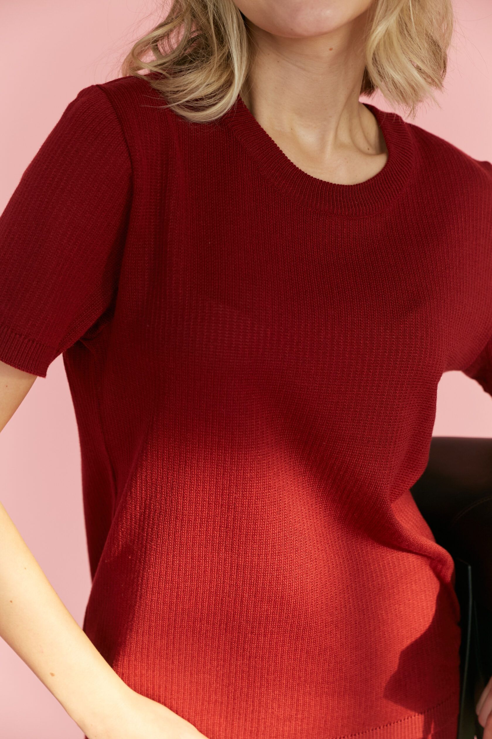 Футболка трикотажная косичка бургунди L-XL