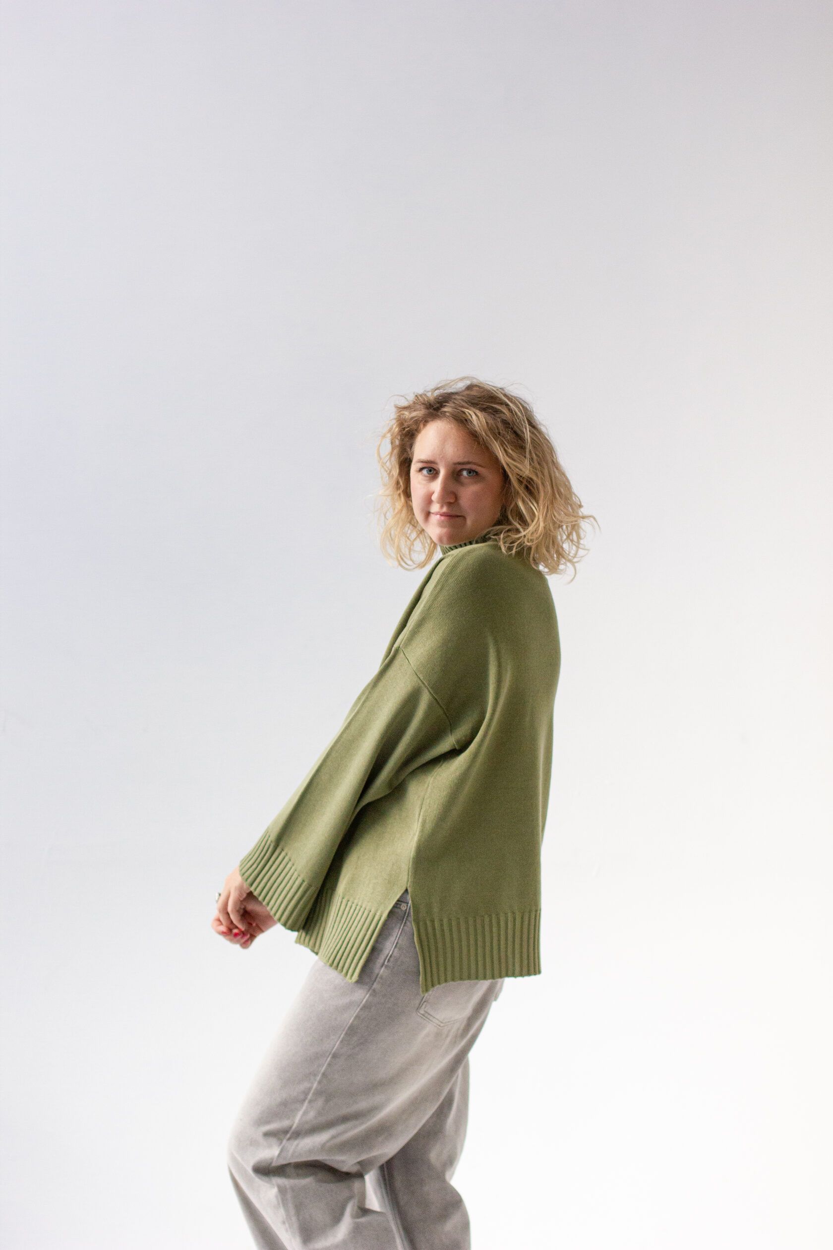 Свитер Кострома олива XS-S