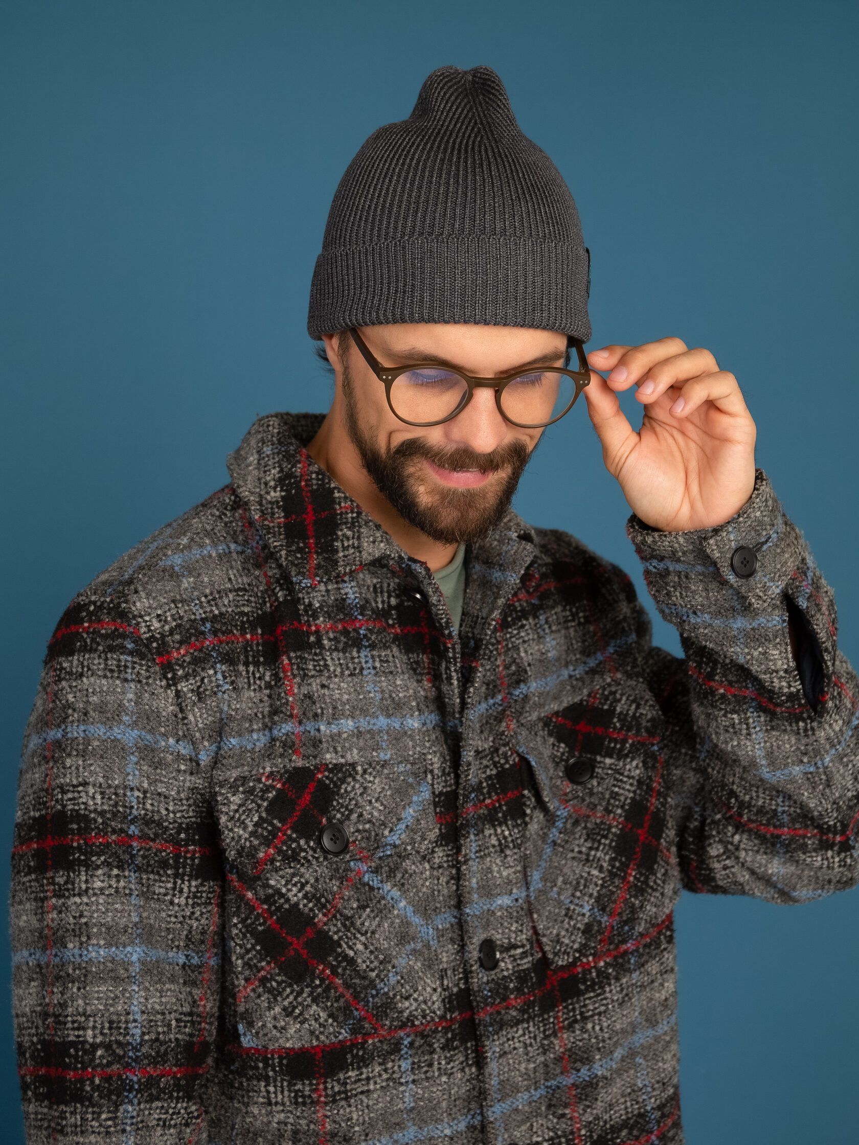 Шапка мужская бини серый 54-60