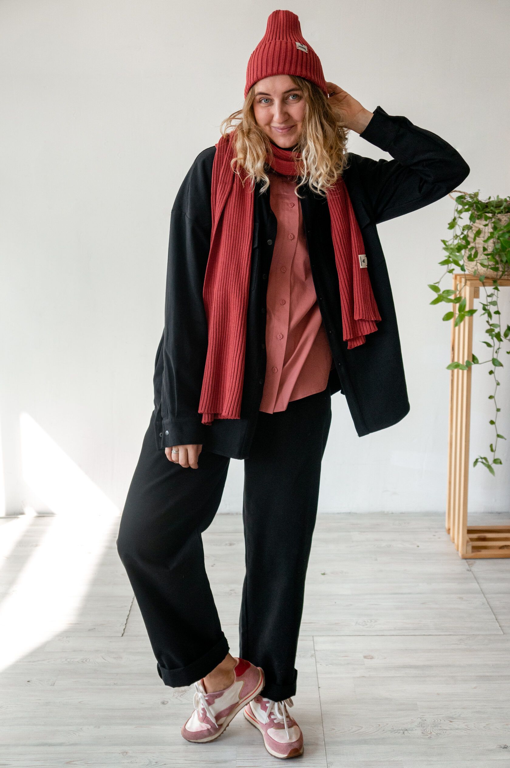 Шапка взрослая брусника S-L