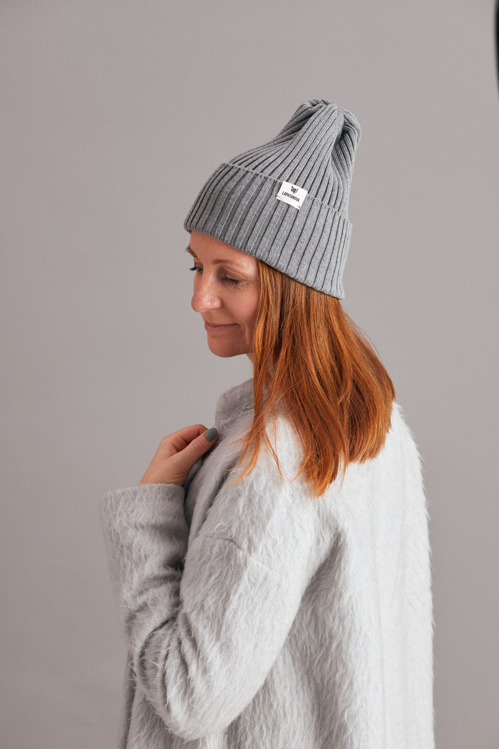 Шапка Взрослая серый меланж S-L