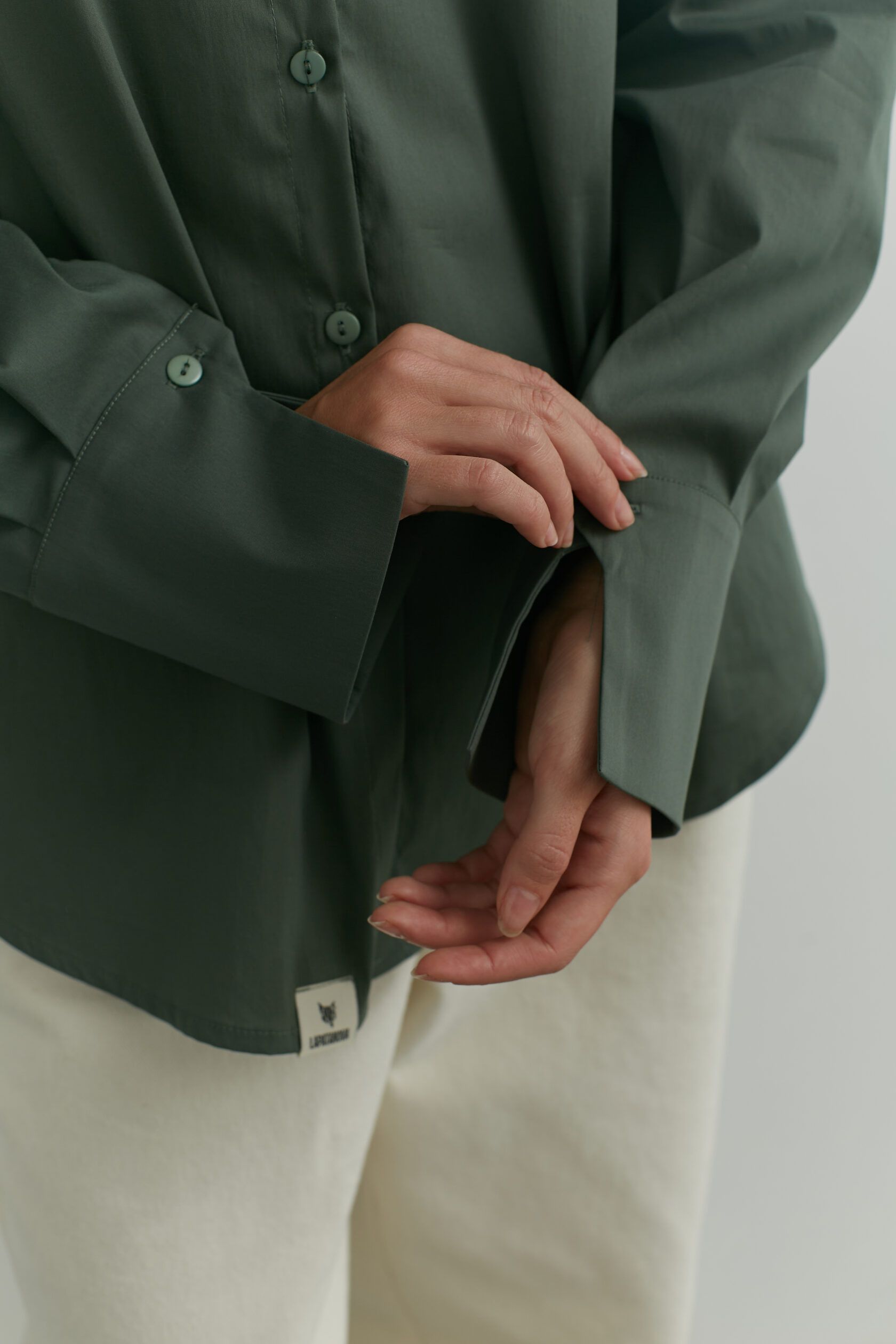 Рубашка хлопок полынь S-L