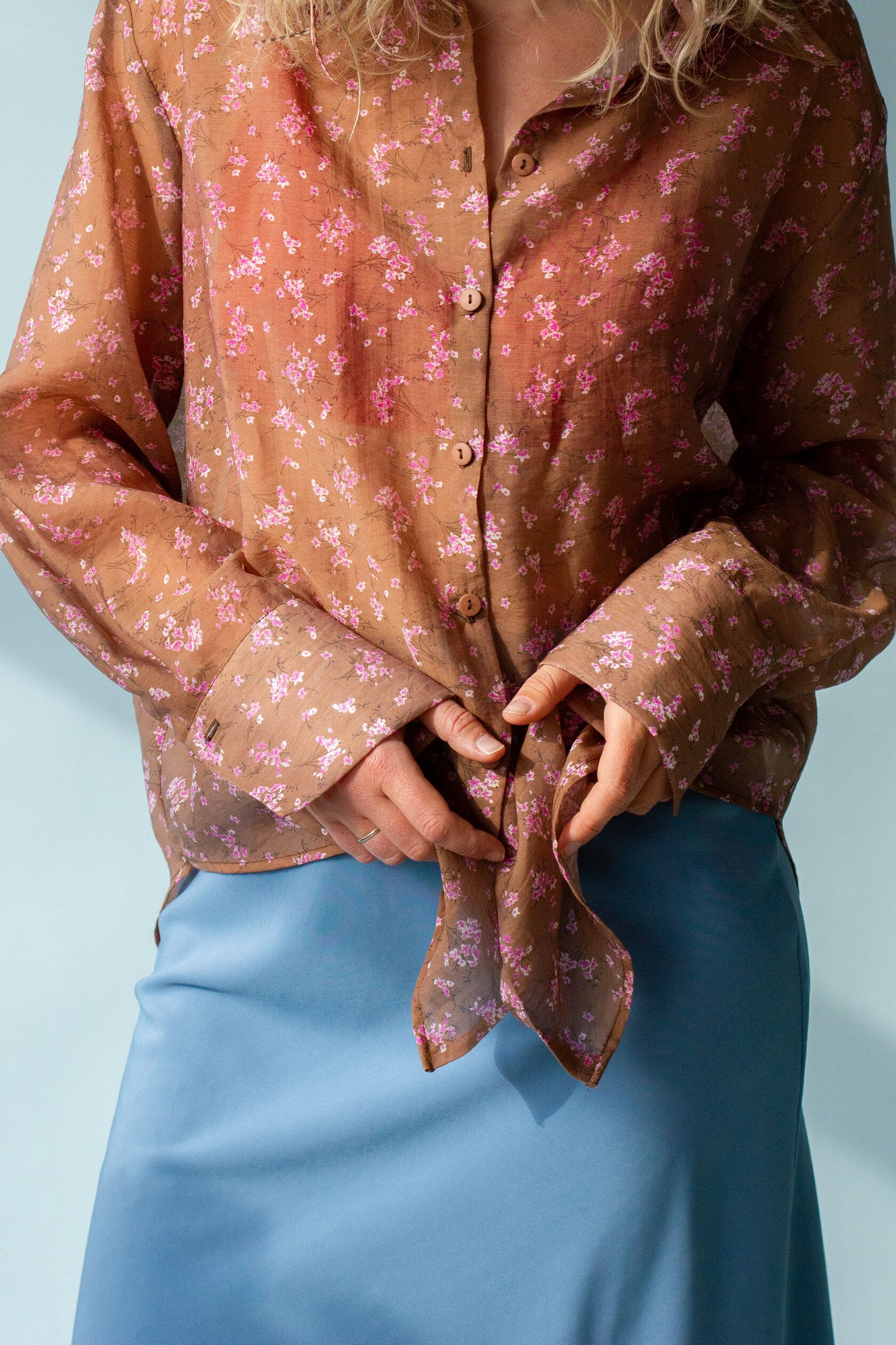 Рубашка женская из тенсела ириска one size