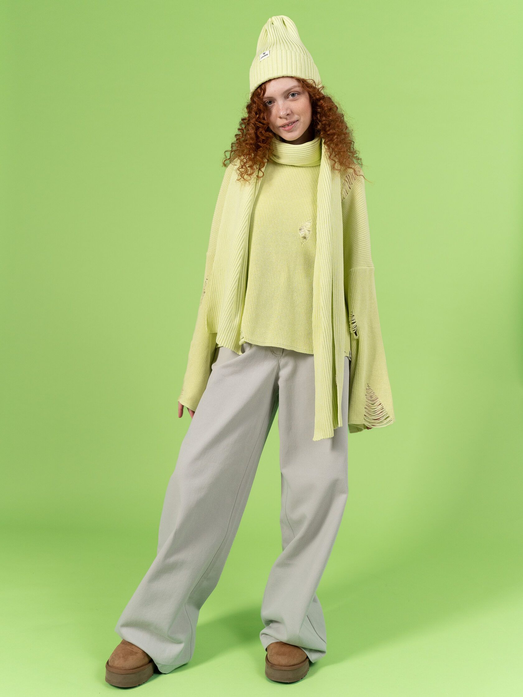 Шарф взрослый лайм S-L