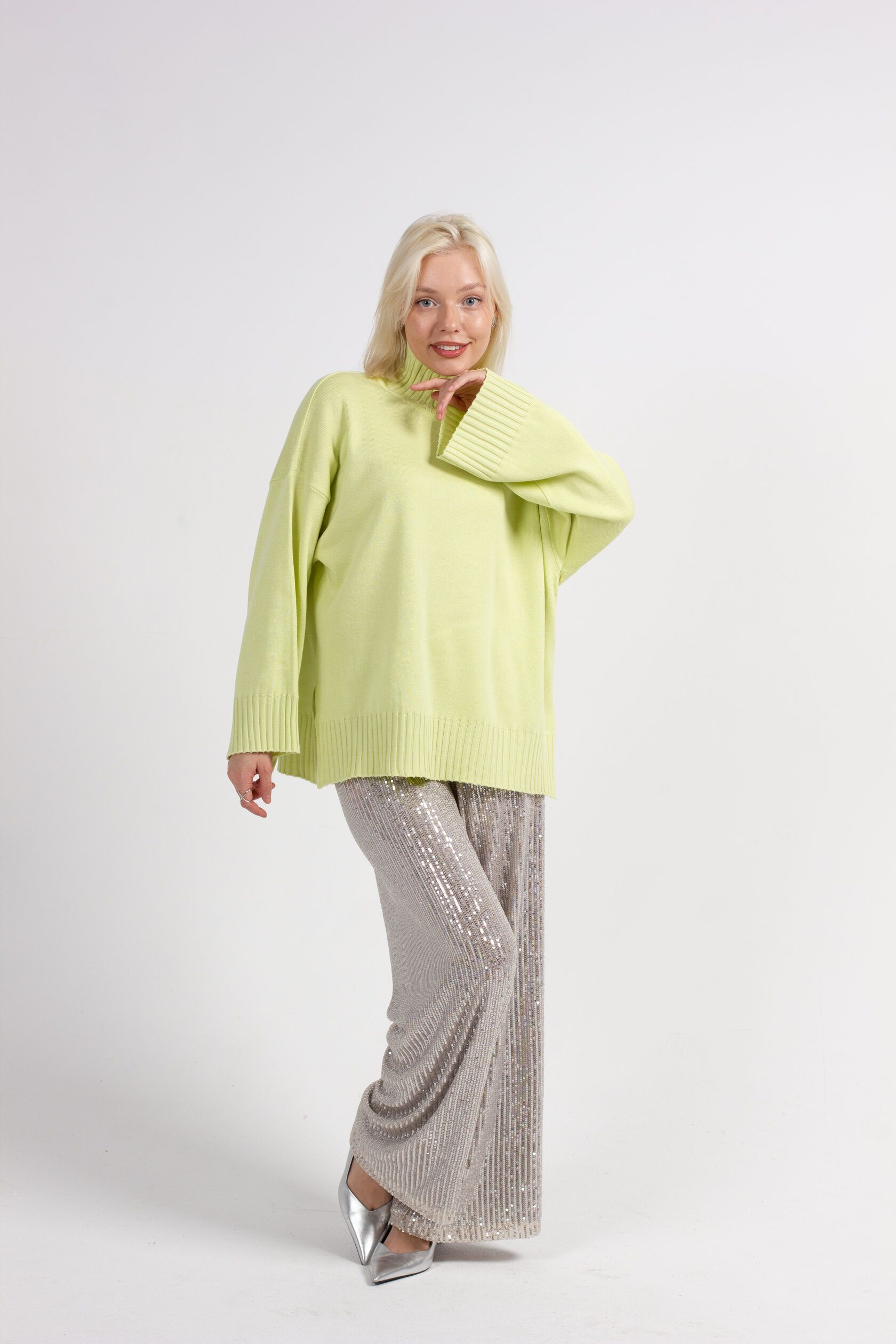 Свитер Кострома лайм M-L