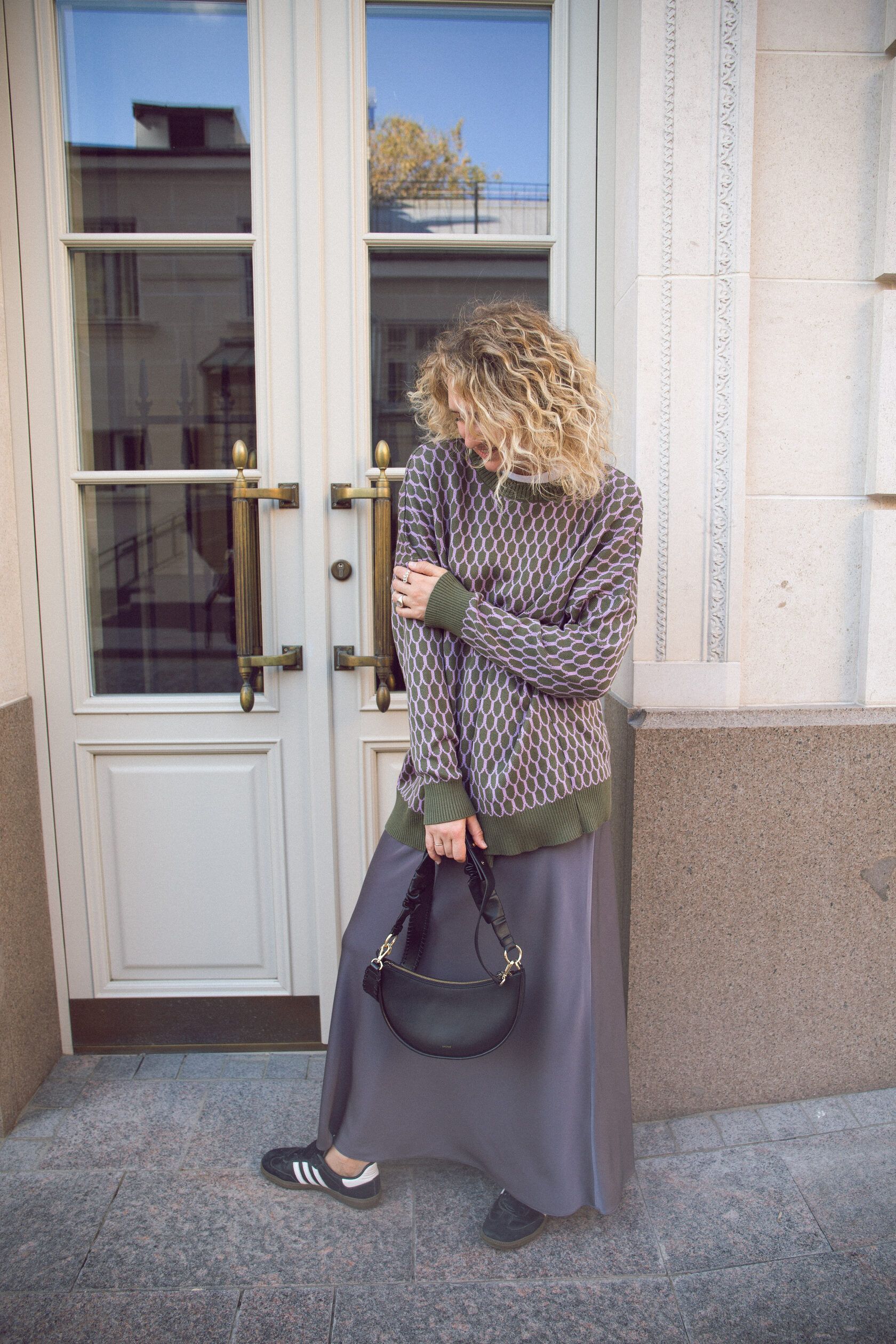 Юбка макси атлас графит L