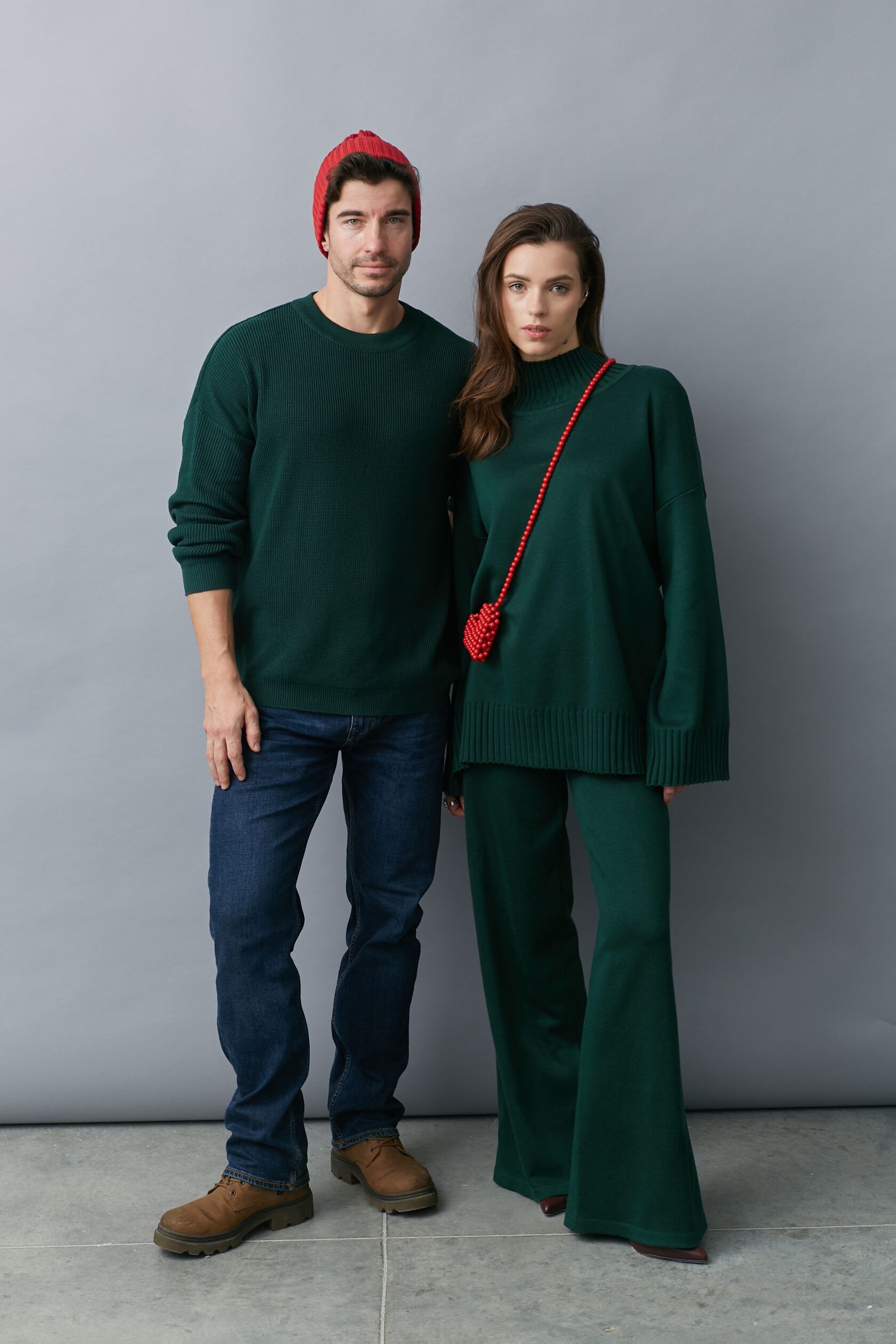 Свитер Кострома изумруд M-L