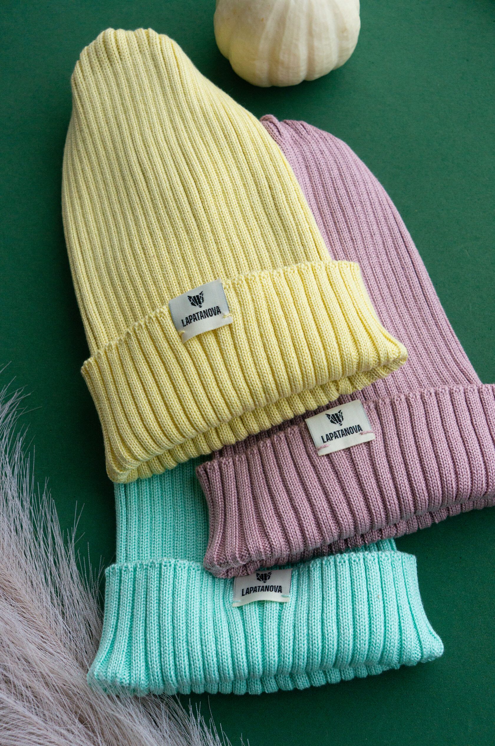 Шапка взрослая лимонный S-L