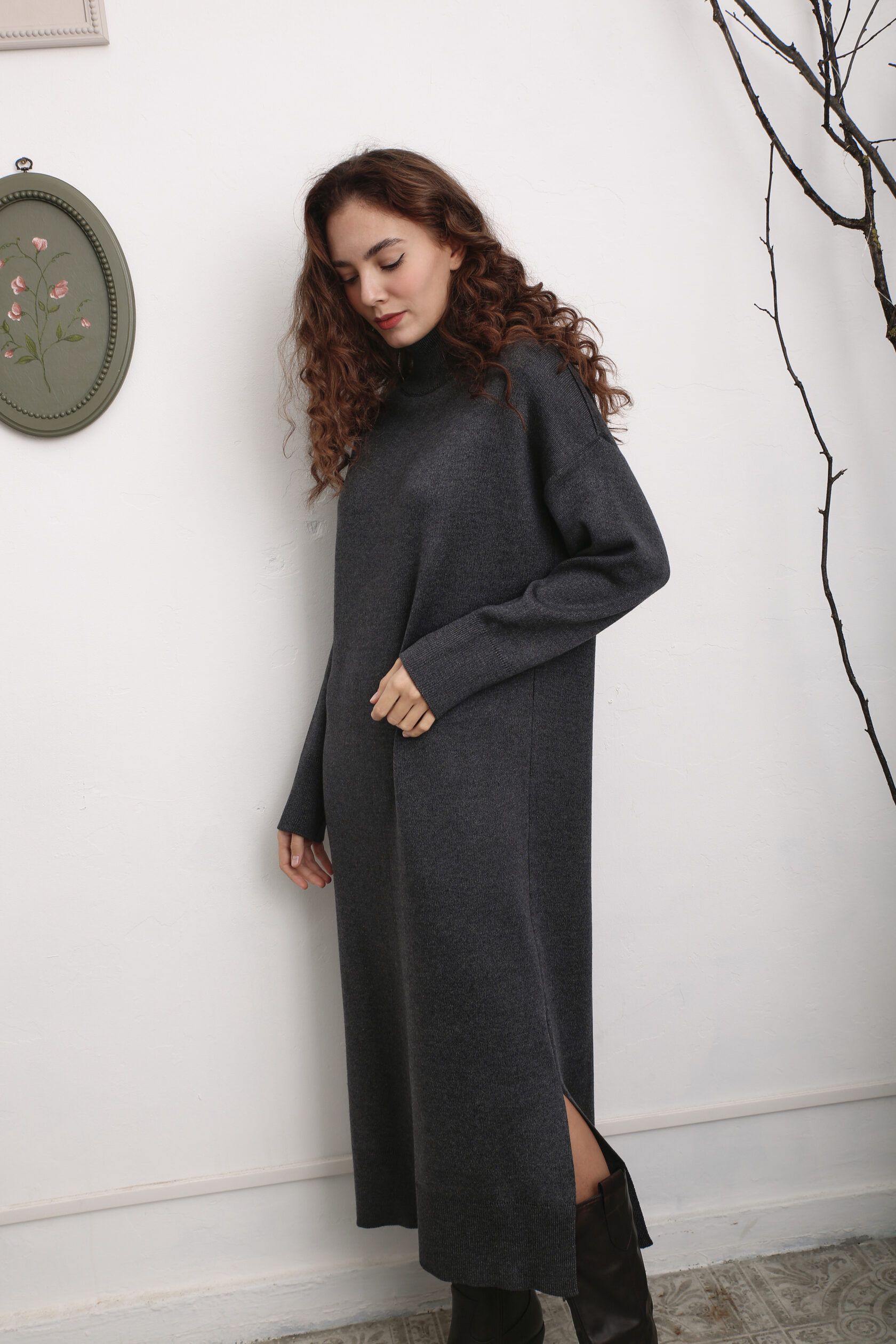 Платье интерлок макси маренго M-L