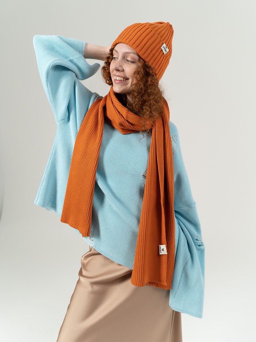 Шарф взрослый апельсин one size