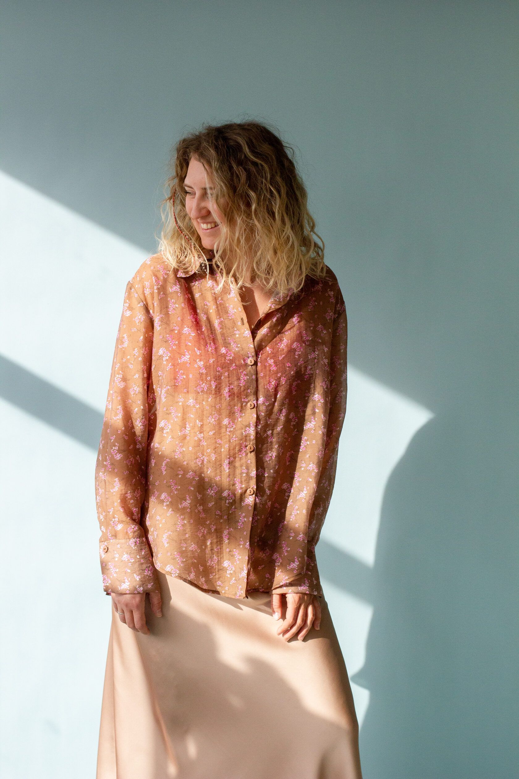 Рубашка женская из тенсела ириска one size